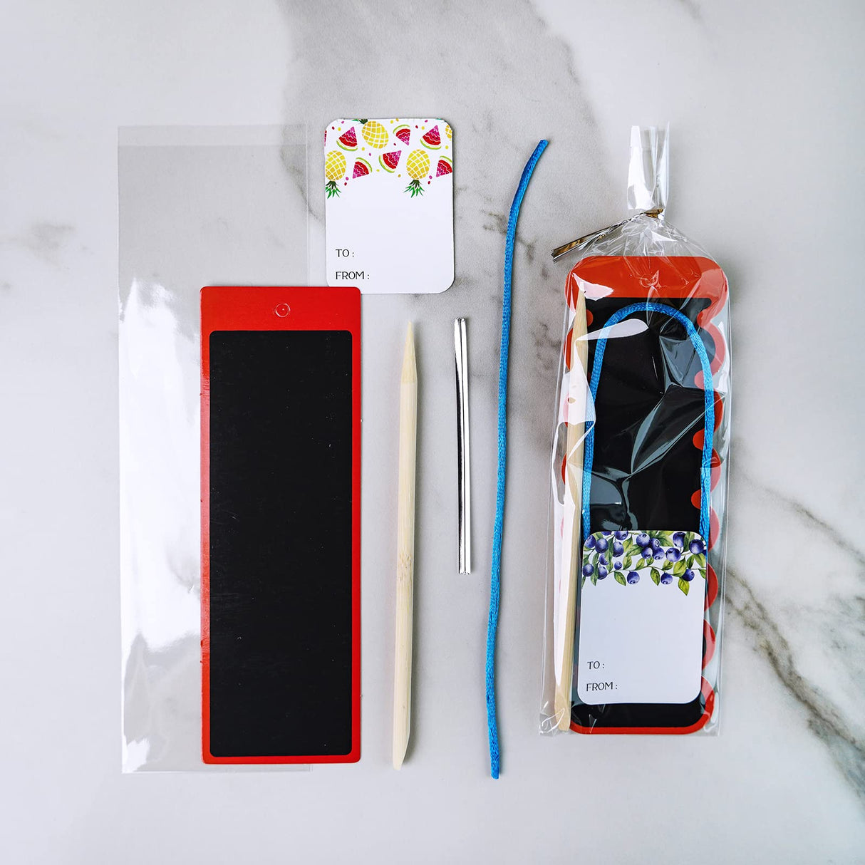 Winlyn 48 Sets 6 Styles Magic Color Scratch Bookmarks Craft Kits Rainbow Scratch Paper Art Sets for Kids Students Party Favors DIY Bookmarks Bulk with Scratching Tools Ribbons for Classroom Activities Winlyn