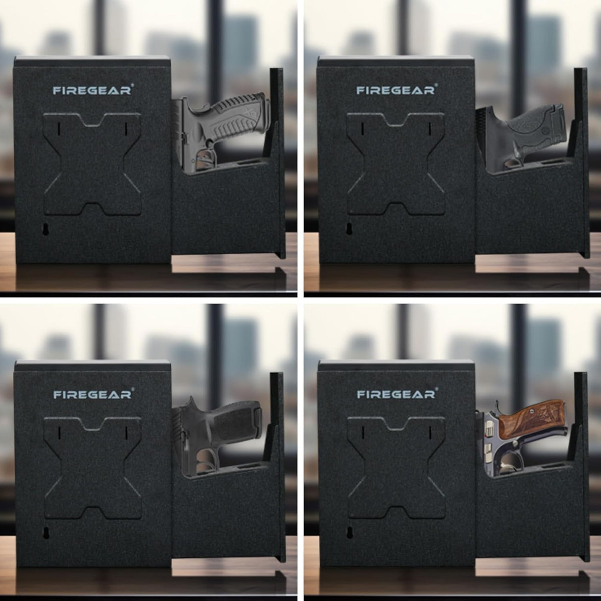 FIREGEAR Gun Safe Biometric Pistol Safe, Quick Access Handgun Safe, Safes for Handgun with Fingerprint, PIN Code, KEY, Mounted Nightstand and Gun Lock FIREGEAR