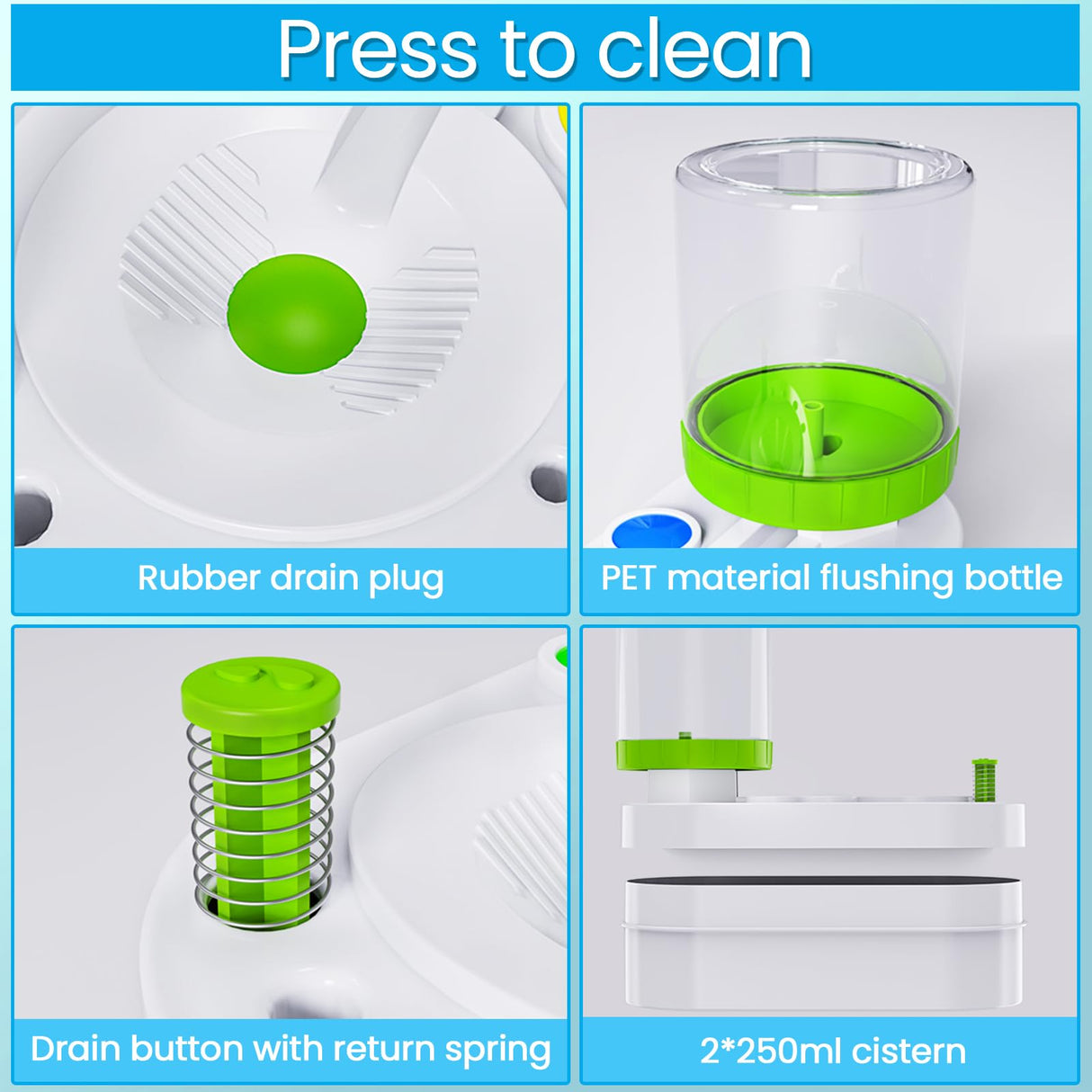 NIUCOO 2025 Upgraded Paint Brush Cleaner for Artists, Kids Painting Station with Brush Washer, Portable Paint Station & Rinsing Tool, Art Supplies Cleaning System for Children Adults (White-Green) NIUCOO