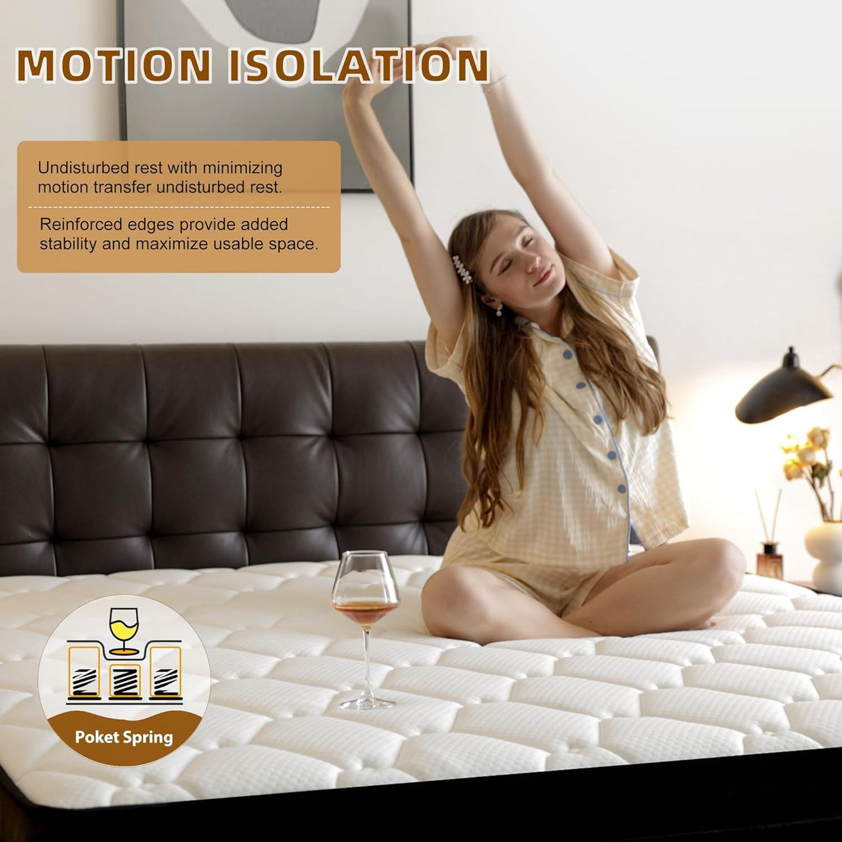JDZ-YOVMEE Full Mattress 10 Inch Hybrid Mattress in a Box Memory Foam & Individual Pocket Spring Motion Isolation Edge Support Pressure Relief Medium Firmness Certified Foams & Fabric Fiberglass Free JDZ-YOVMEE