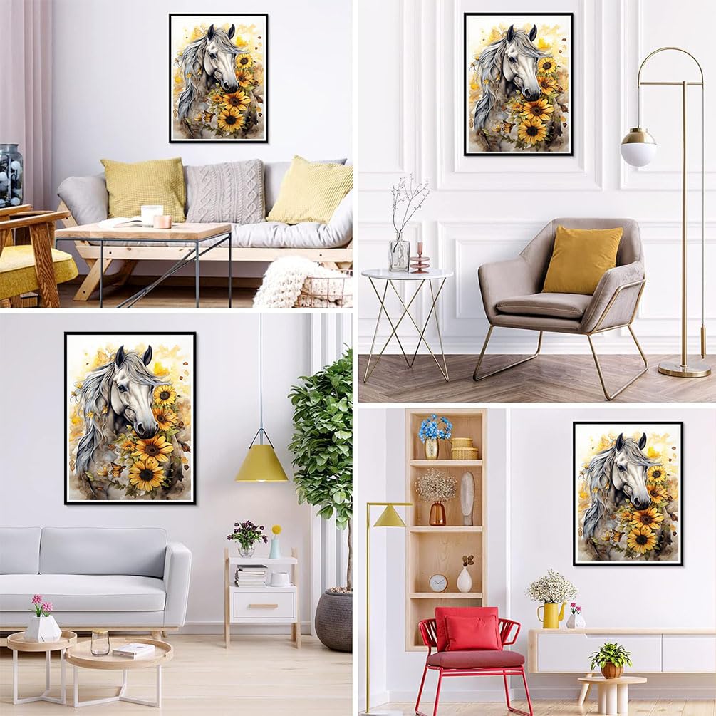 bleihum Horse Diamond Art Kits for Adults- 5D Diamond Painting Kits Horse, Horse Gem Painting Arts Crafts for Adults Home Wall Decor (12x16 Inch) bleihum