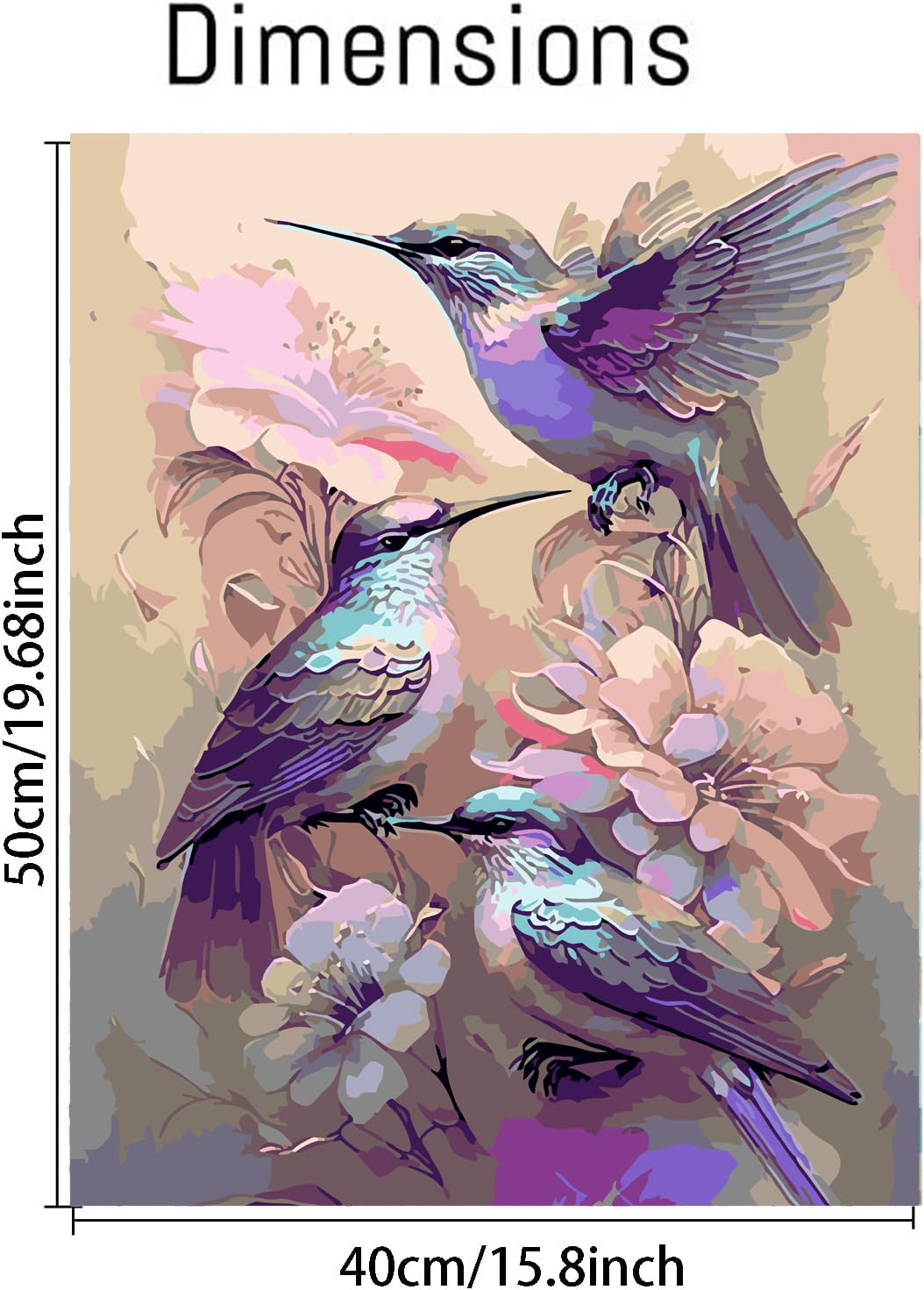 MjhRcll Paint by Numbers for Adults,Hummingbird Paint by Number for Adults Beginner,Paint by Numbers Canvas for Home Wall Decor Inch16X20 MjhRcll