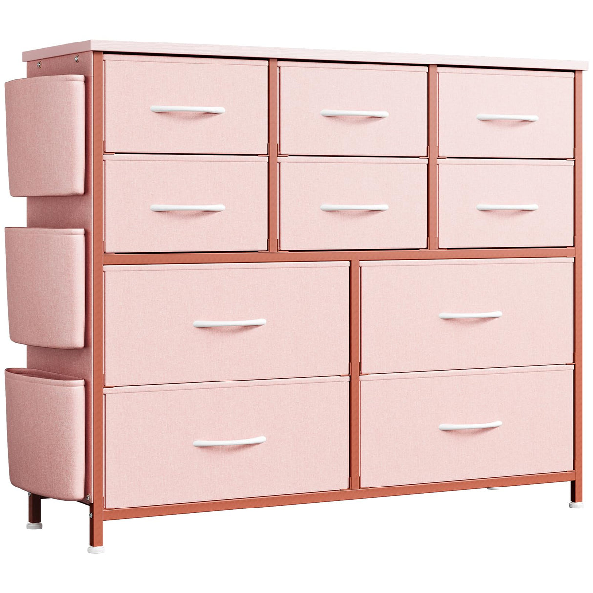 Dresser for Bedroom, Fabric Dressers & Chests of Drawers with Side Pockets, Chest of Drawers for Closet, Living Room, Closet, Hallway Garveehome