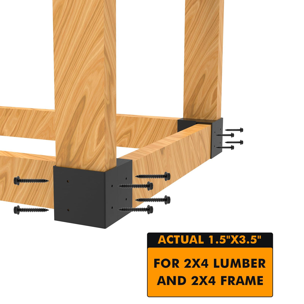 Heavy Duty Workbench Bracket Kit - 8 Pcs Steel 3-Way Right Angle Corner Brackets for DIY Custom Workbench, Shelving, Work Table, Fits 2x4 (Actual 1.5"x3.5") Wood GOOCORREC