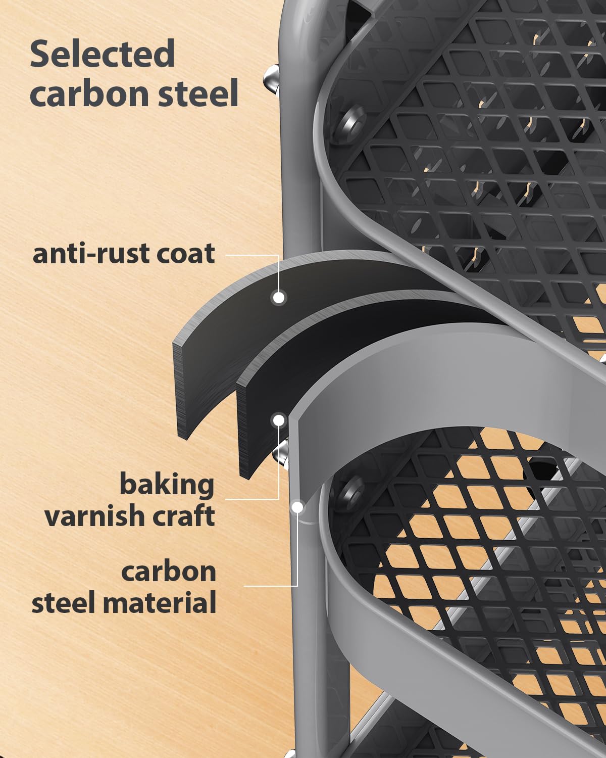 ALVOROG 3 Tier Rolling Cart with DIY Pegboards Metal Utility Cart with Wheels Handles Baskets Hooks, Storage Cart for Office Kitchen Bathroom(Gray) ALVOROG