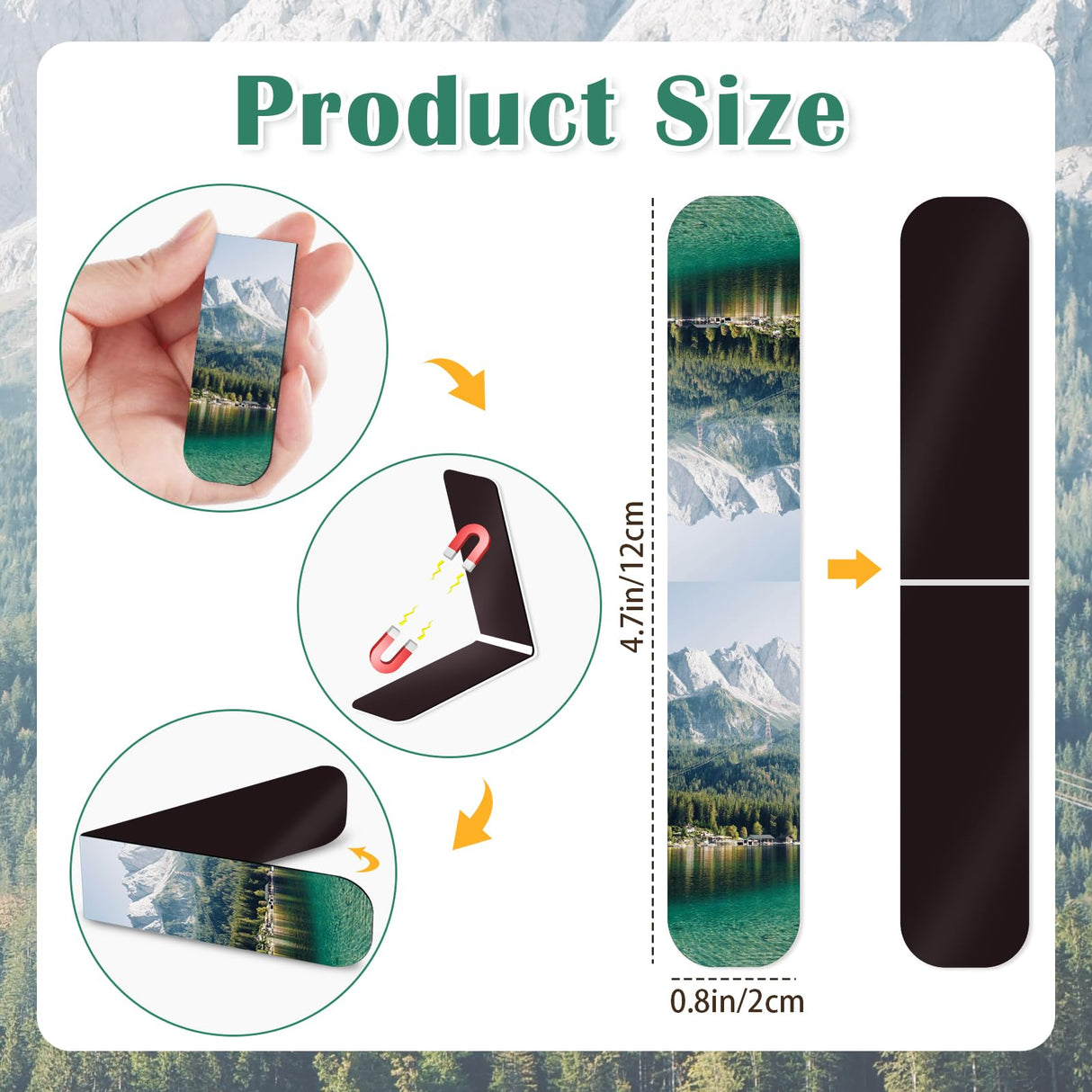 100 Pack Bible Magnetic Bookmarks Christian Scenery Magnet Bookmark Clips for Women Men Book Lovers Bible Page Markers for Teachers Students Reading School Office Home, Printing on 2 Side Diteryy