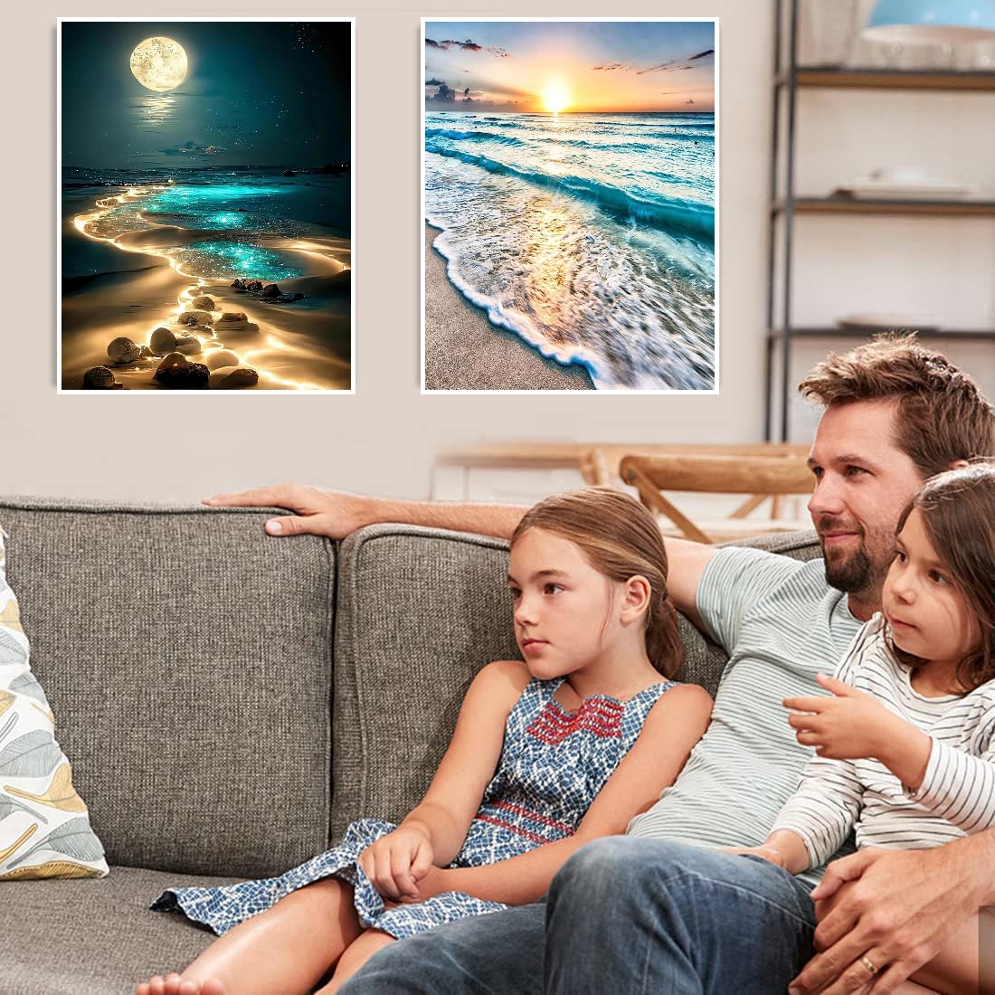 VIGEGU 6 Pack Beach Landscape Paint by Numbers Kit for Adults,Paint by Number DIY Adult Paint by Number Kits Acrylic Oil Painting for Wall Decor 9.5x12in VIGEGU