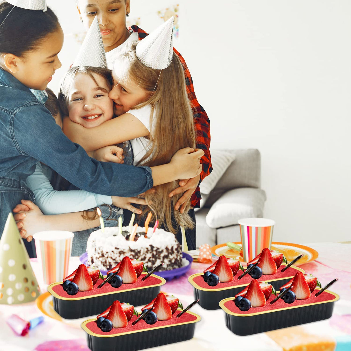 LNYZQUS Aluminum Foil Mini Loaf Pans With Lids 50 Pack, 6.8oz Rectangle Baking Cups Muffin Tins,Disposable Baking Tins Mini Baking Pans Holders For Mini Cake Bread -Black In Gold LNYZQUS