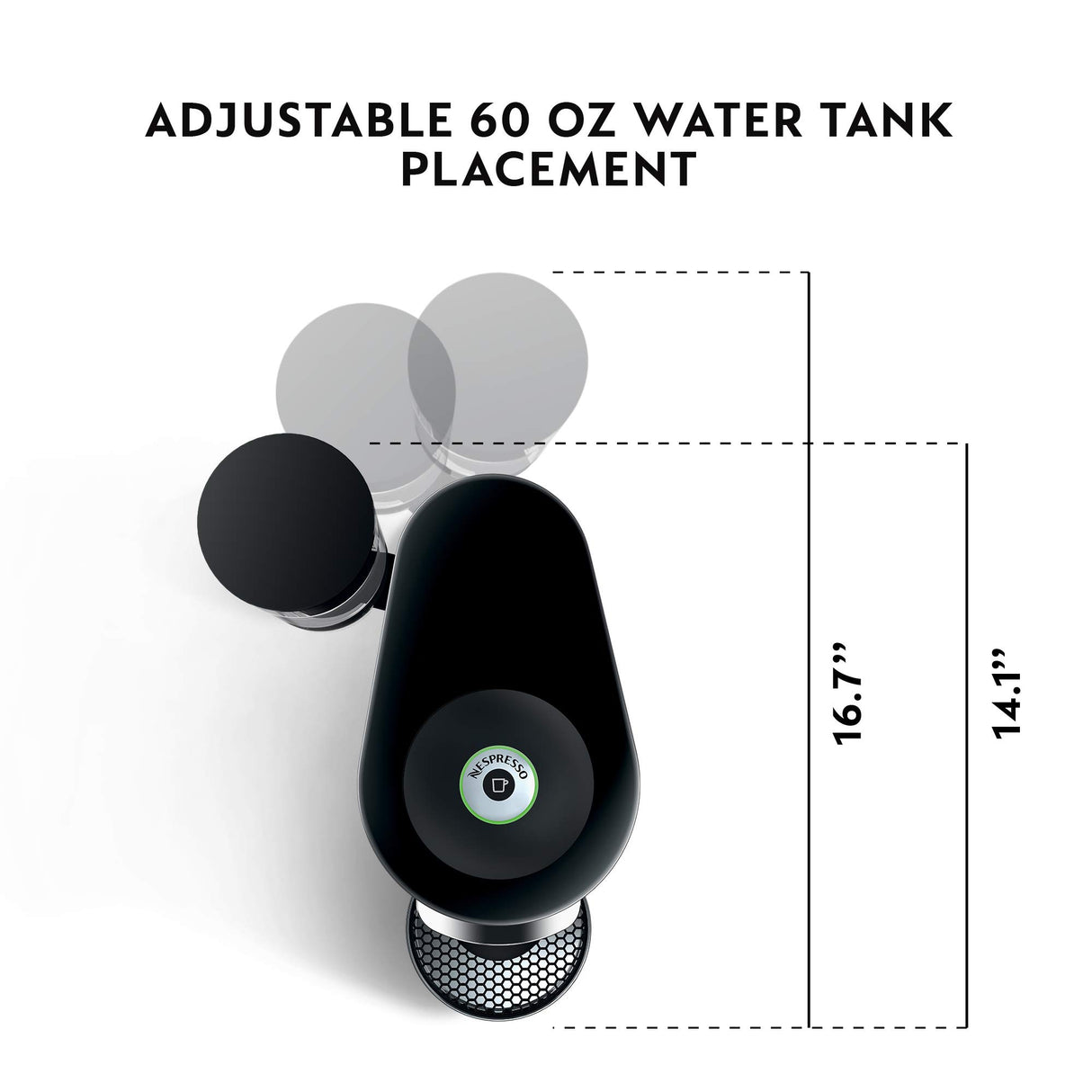 Nespresso VertuoPlus Deluxe Coffee and Espresso Machine by De'Longhi, 37 Oz, Black Nespresso