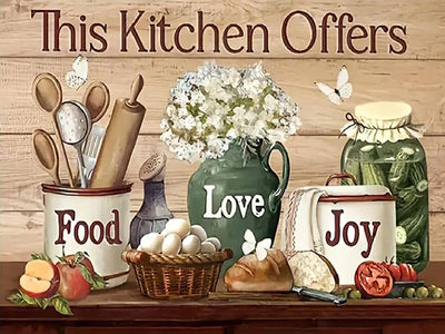 ARPADAMO Kitchen Diamond Art Kits for Adults,5D Food Diamond Painting DIY Diamond Art Diamond Painting Kits for Adult,Round Full Drill Diamonds, Diamond Art Kits for Home Decor-12x16inch