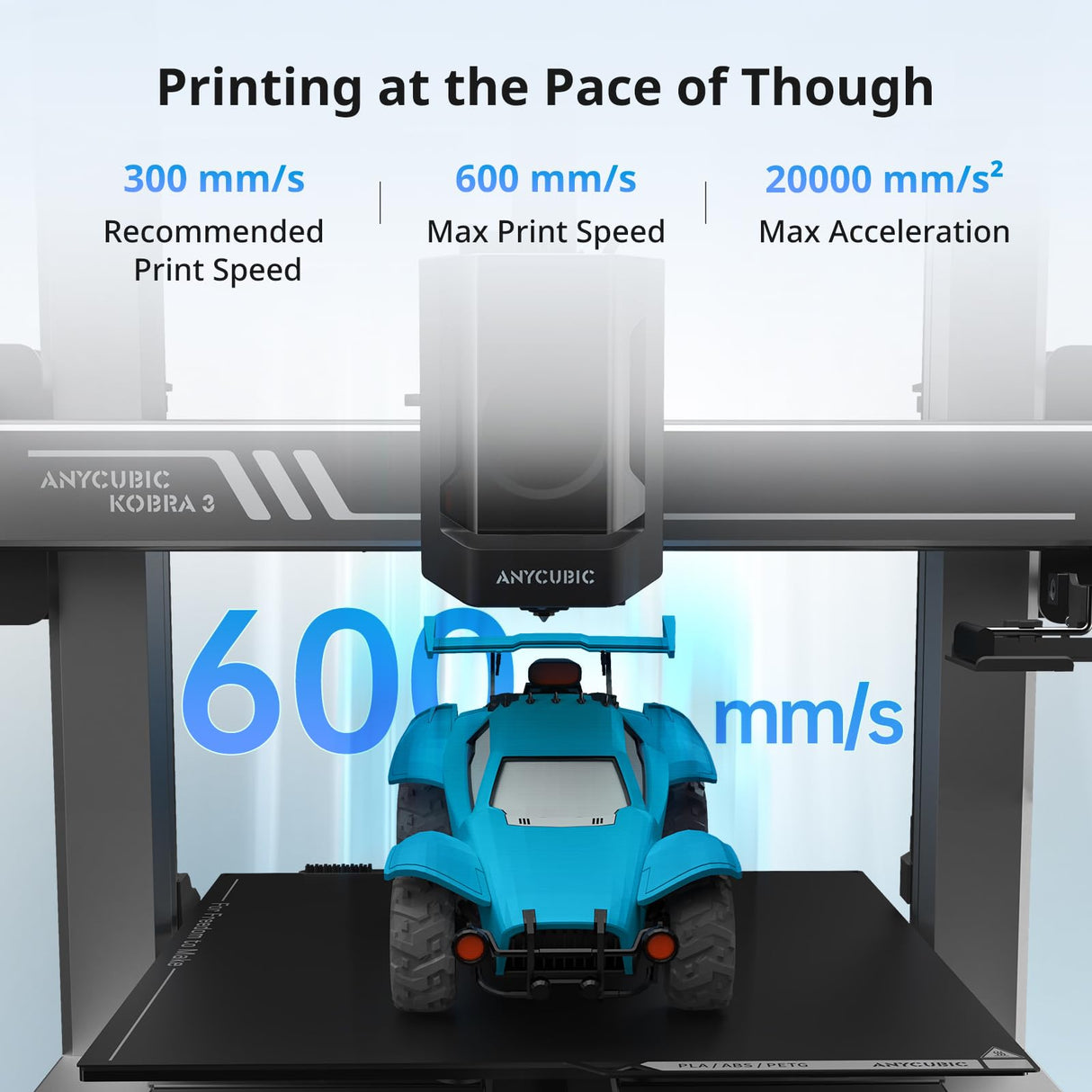 Anycubic Kobra 3 Combo Without Filament, Multicolor 3D Printer Smart Print in 4 Colors with Anycubic ACE Pro, Max 600mm/s Speed 4.3-inch Adjustable Screen, Filament Drying at All Times, 250x250x260mm ANYCUBIC
