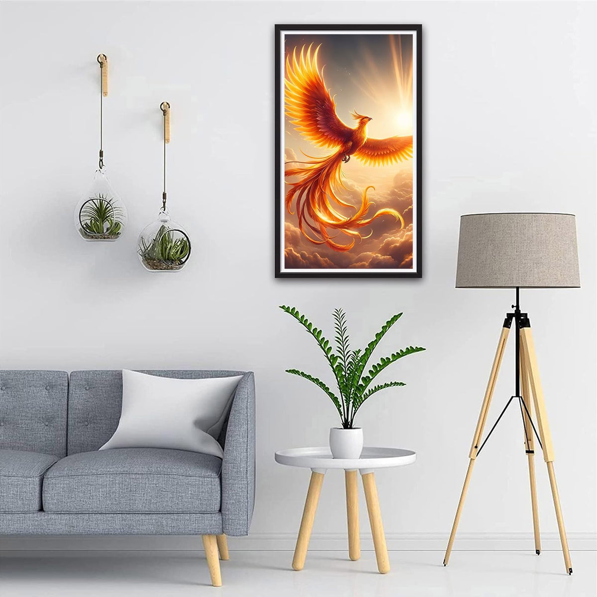 ARTGOTO Large Square Drill Diamond Art Painting Kits for Adults,15.7x27.5inch/40x70cm Phoenix A DIY Full Square Diamond Dots Large Size,Big Gem Art and Crafts for Home Wall Decor Gifts ARTGOTO