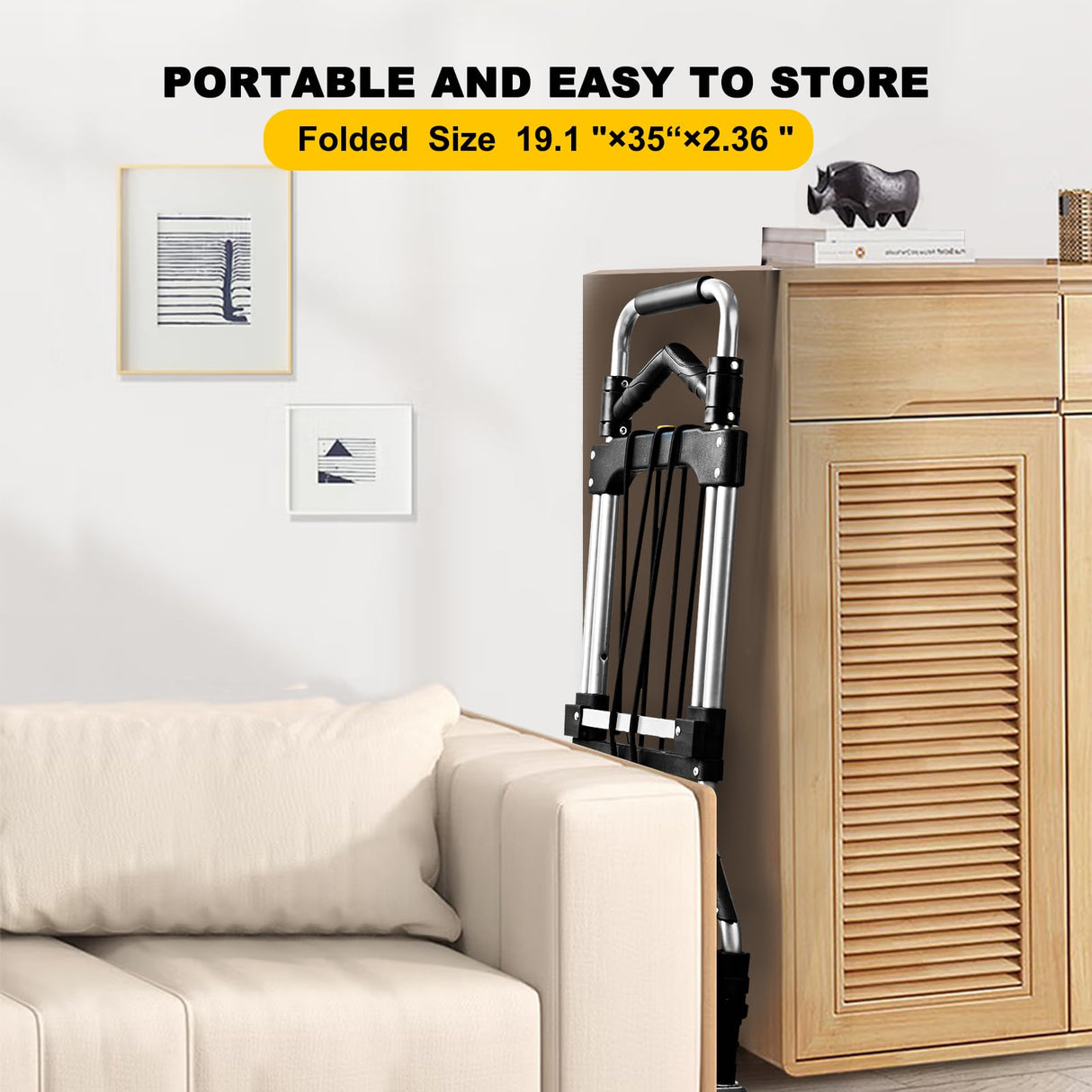 330 LB Capacity Folding Hand Truck Dolly Cart, Portable Aluminum Dolly Cart with Telescoping Handle and Rubber Wheels for Moving,Shopping,Travel,Office Use LEVORY J