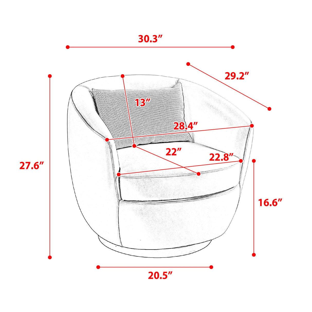 360° Swivel Barrel Armchair with Storage Modern Swivel Accent Chair Boucle Leather Round Storage Sofa Club Upholstered Barrel Arm Chair with Back Pillow for Liveing Room (Beige) Generic