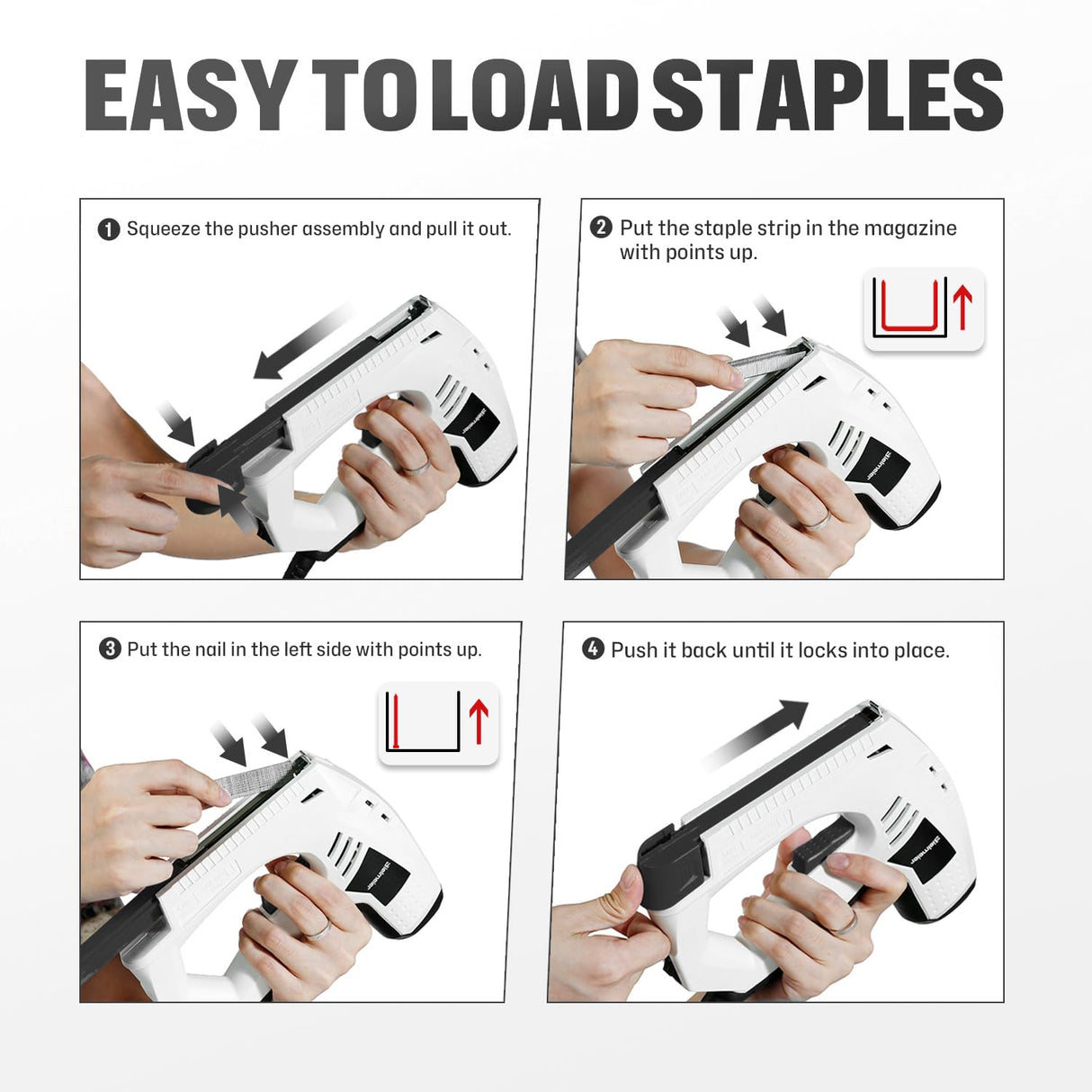 Bielmeier Electric Staple Gun, 2-in-1 Staple Gun Brad Nailer Including 2000Pcs Staples and Nails, 120V Corded Nail Gun Electric Stapler Heavy Duty for DIY Projects, Upholster and Woodworking BIELMEIER