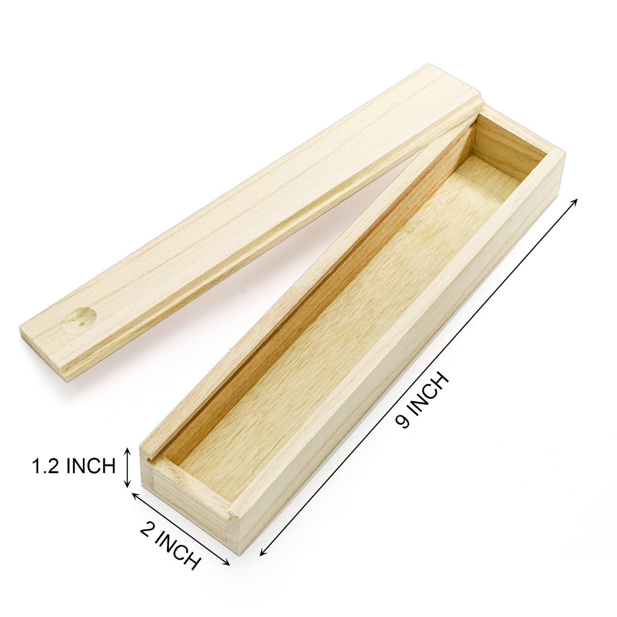 yarlung 16 Pack Unfinished Wood Box with Sliding Lid, Small Narrow Pencil Box Rectangular Keepsake Case Small Gift Boxes for Art Hobbies, DIY Craft, Jewelry Necklace Storage yarlung