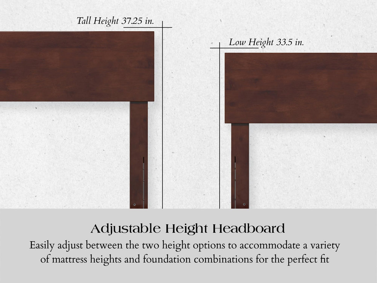 AFI Orlando Modern Solid Wood Headboard, Queen, Walnut AFI