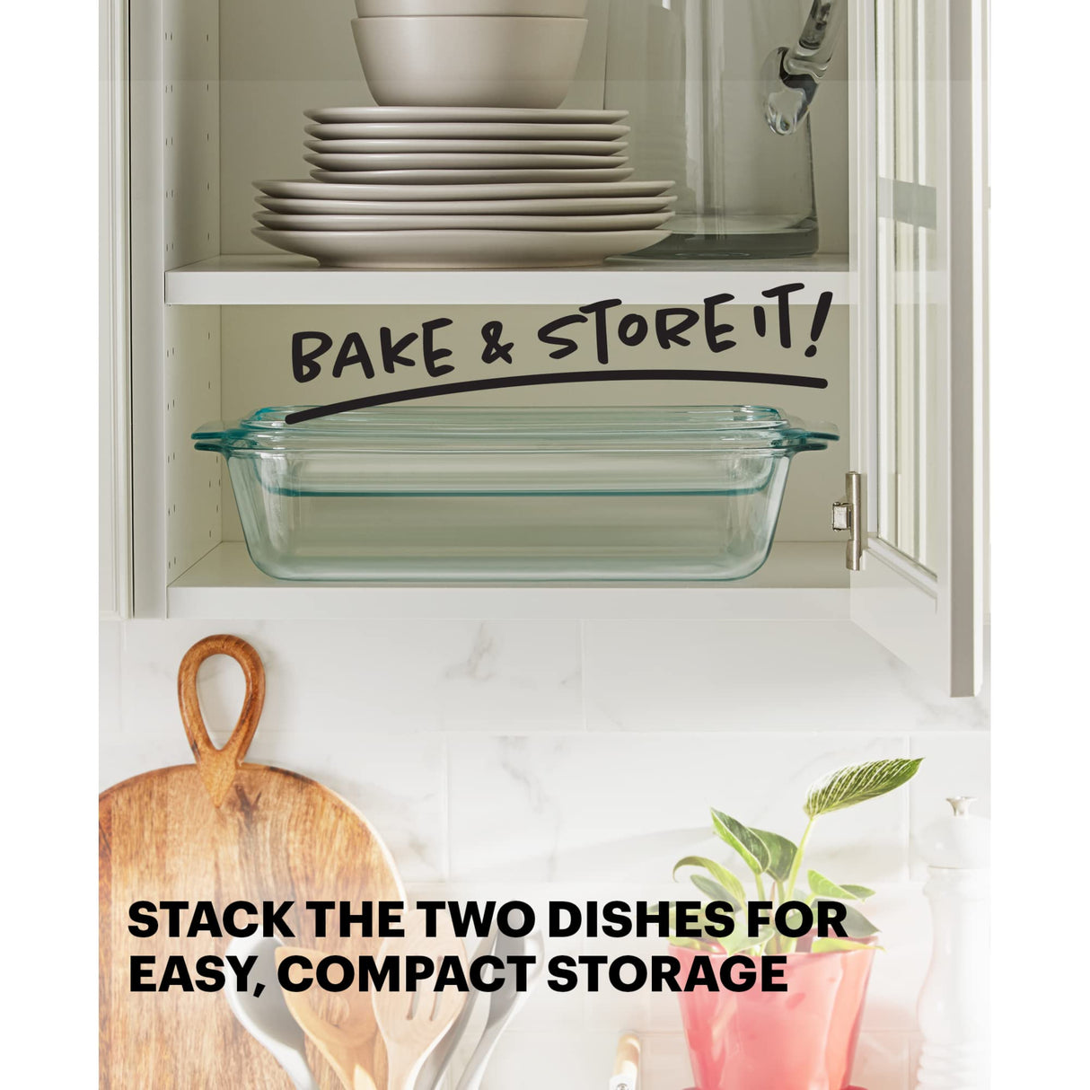 Pyrex Deep 5.2-Qt (9"x13") 2-in-1 Glass Baking Dish with Glass Lid, Extra Large Rectangular Baking Pan For Casserole & Lasagna, Dishwasher, Freezer, Microwave and Pre-Heated Oven Safe Pyrex