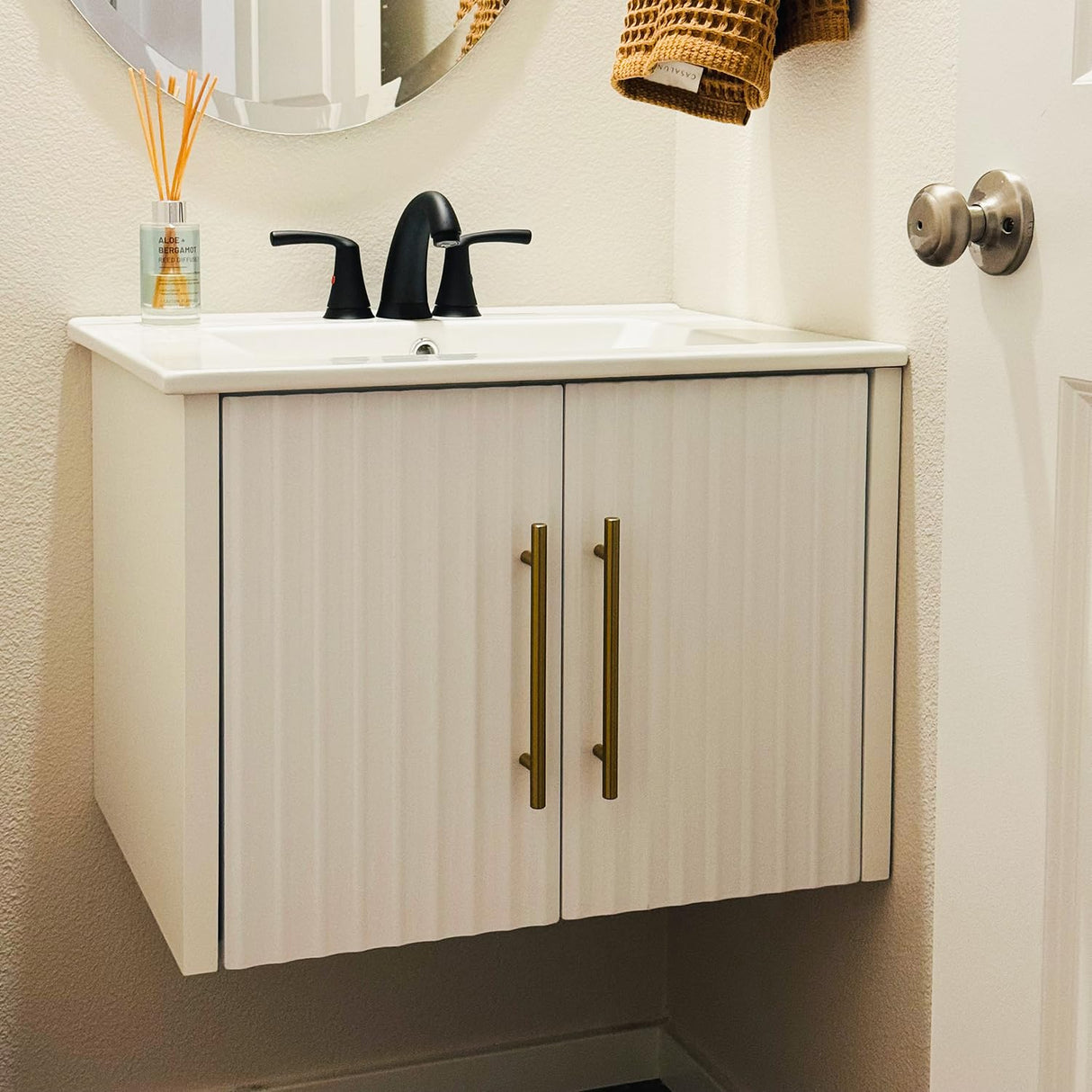 DWVO 24" Bathroom Vanity with Sink, Floating Bathroom Vanities Wall Mounted Bathroom Cabinet DWVO