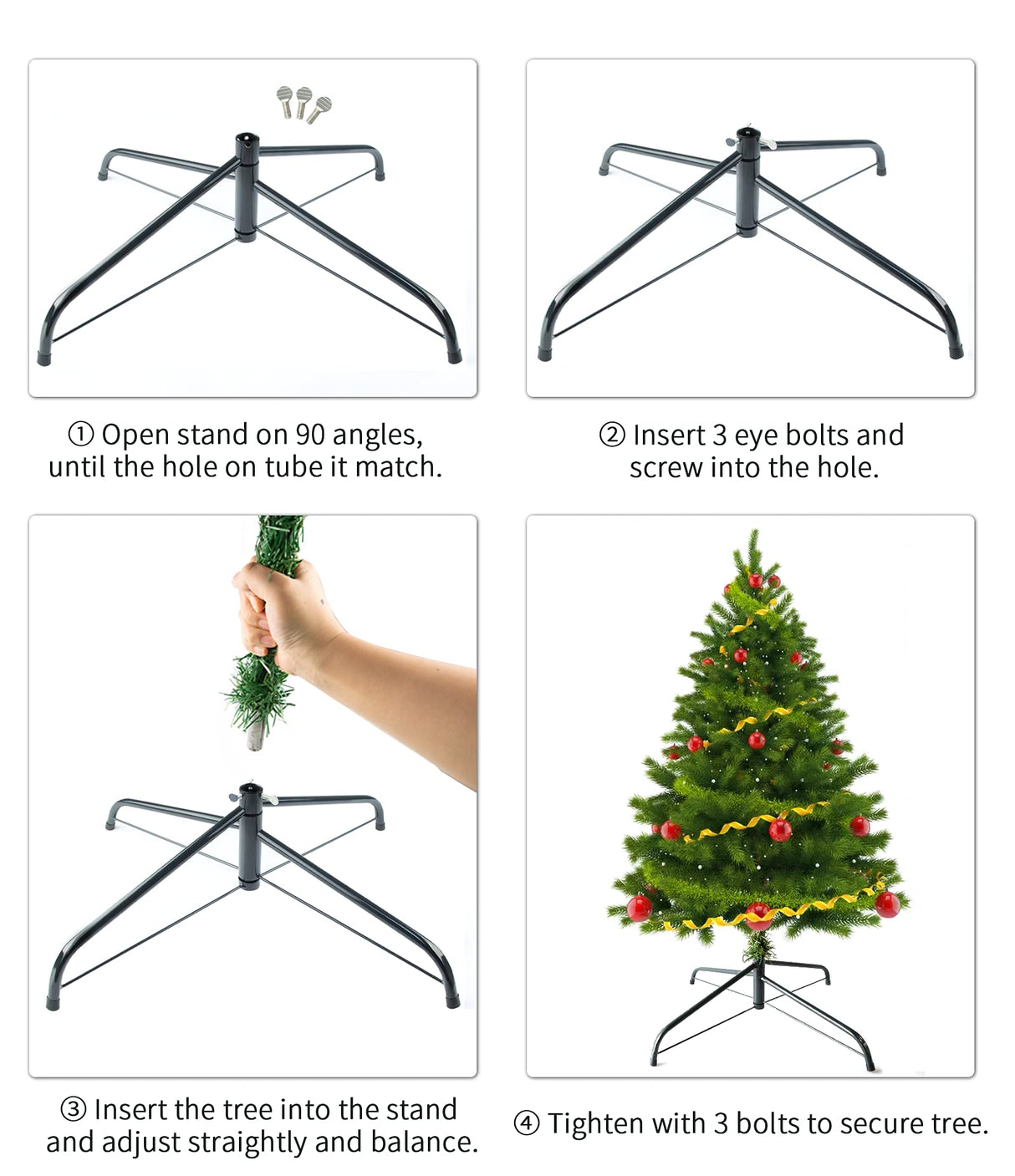 MNKXL 28 Inch Christmas Tree Stand for 4 to 10ft Christmas Trees,fits 1.3 inch Pole,Folding Christmas Tree Stand MNKXL