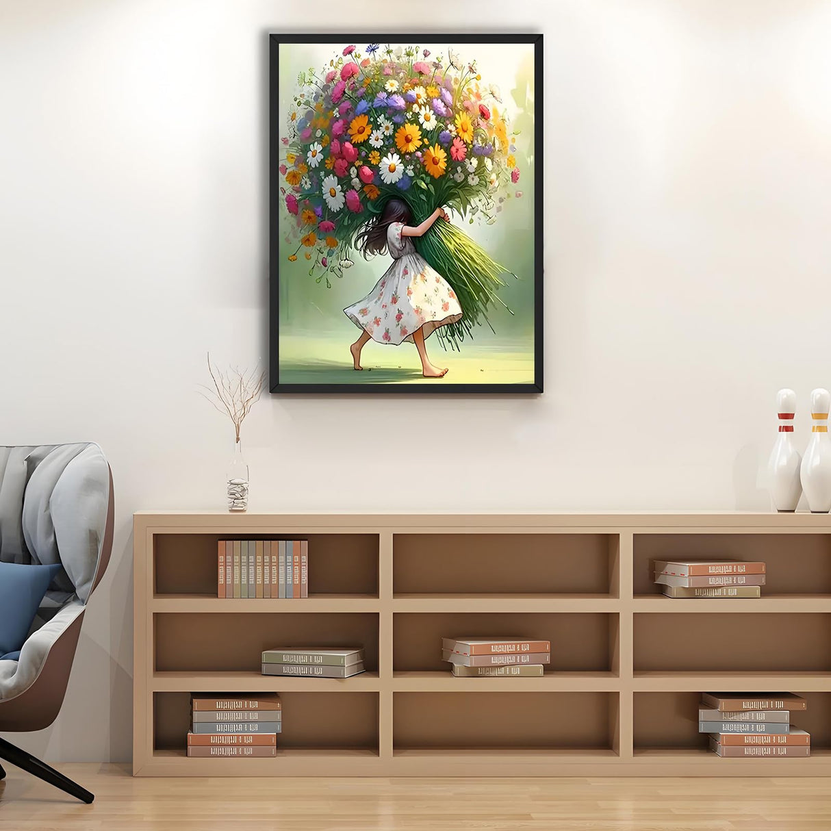 Shouruihua Diamond Painting Kits for Adults, Fairy & Flowers Diamond Art Kit for Adults Beginner, DIY Full Drill Diamond Dots Paintings with Gem Art and Crafts for Adult Home Decor 15.7x11.8 in Shouruihua