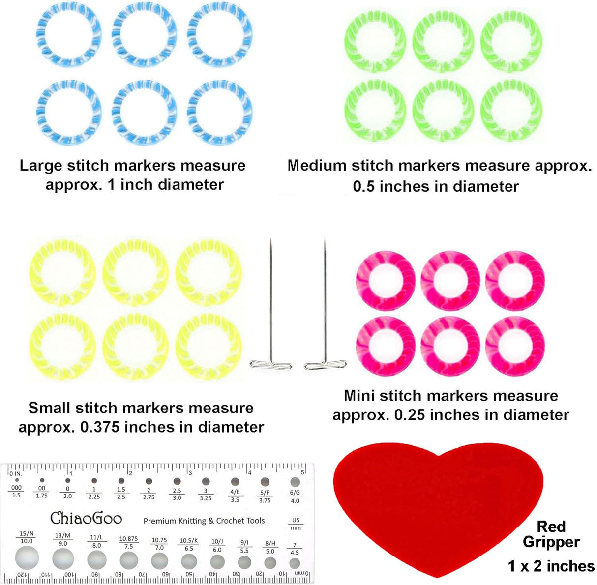 ChiaoGoo Twist Red Lace 5-Inch Complete 7500-C Interchangeable Circular Knitting Needle Set, Sizes US 2, 3, 4, 5, 6, 7, 8, 9, 10, 10.5, 11, 13, 15 with 6 Cords with Project Bag ChiaoGoo