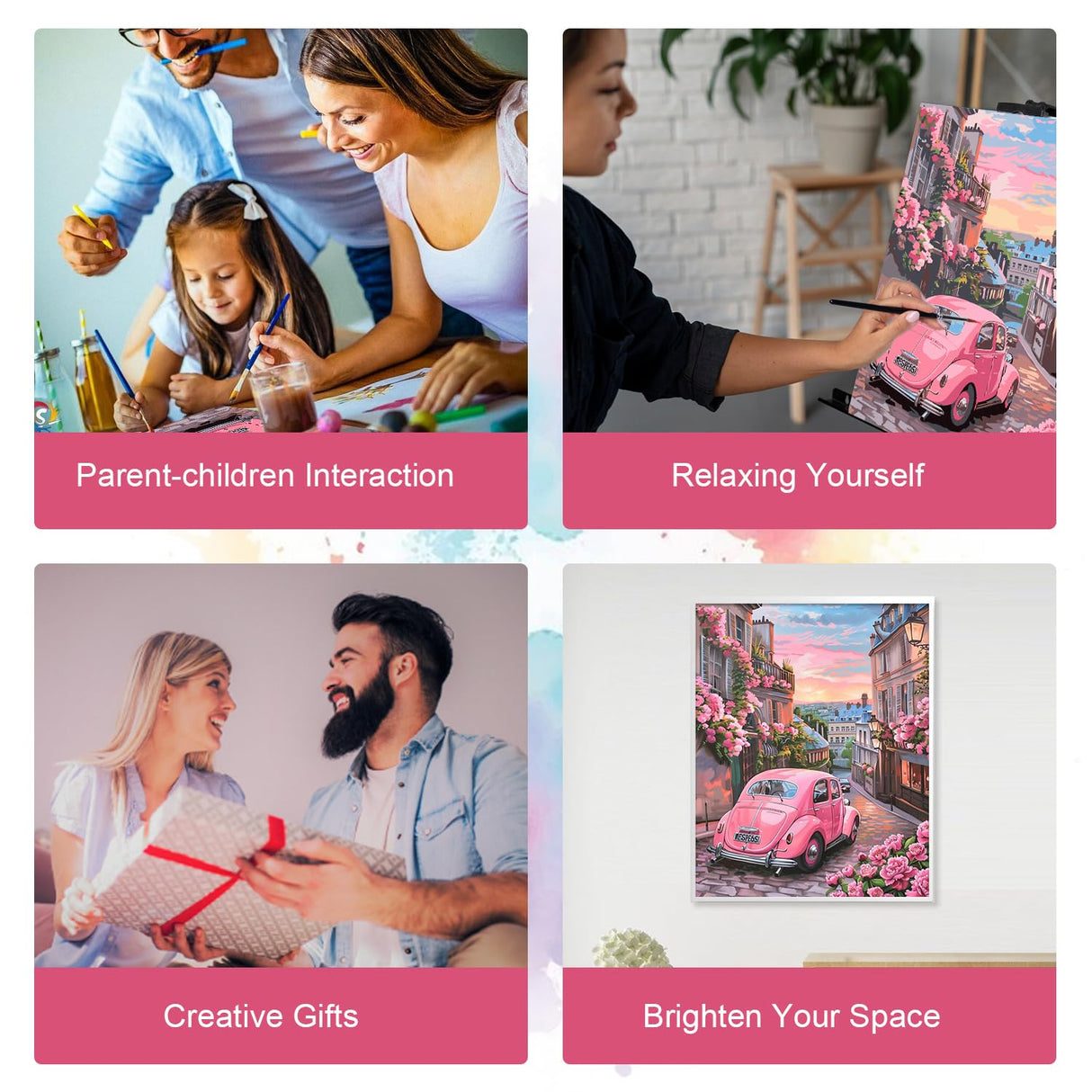 HITIRECOVI Car Paint by Number Adult,Canvas Paint by Numbers for Adults City View,DIY Acrylic Oil Paint by Number for Adults for Home Decor Gift 16x20 Inch HITIRECOVI