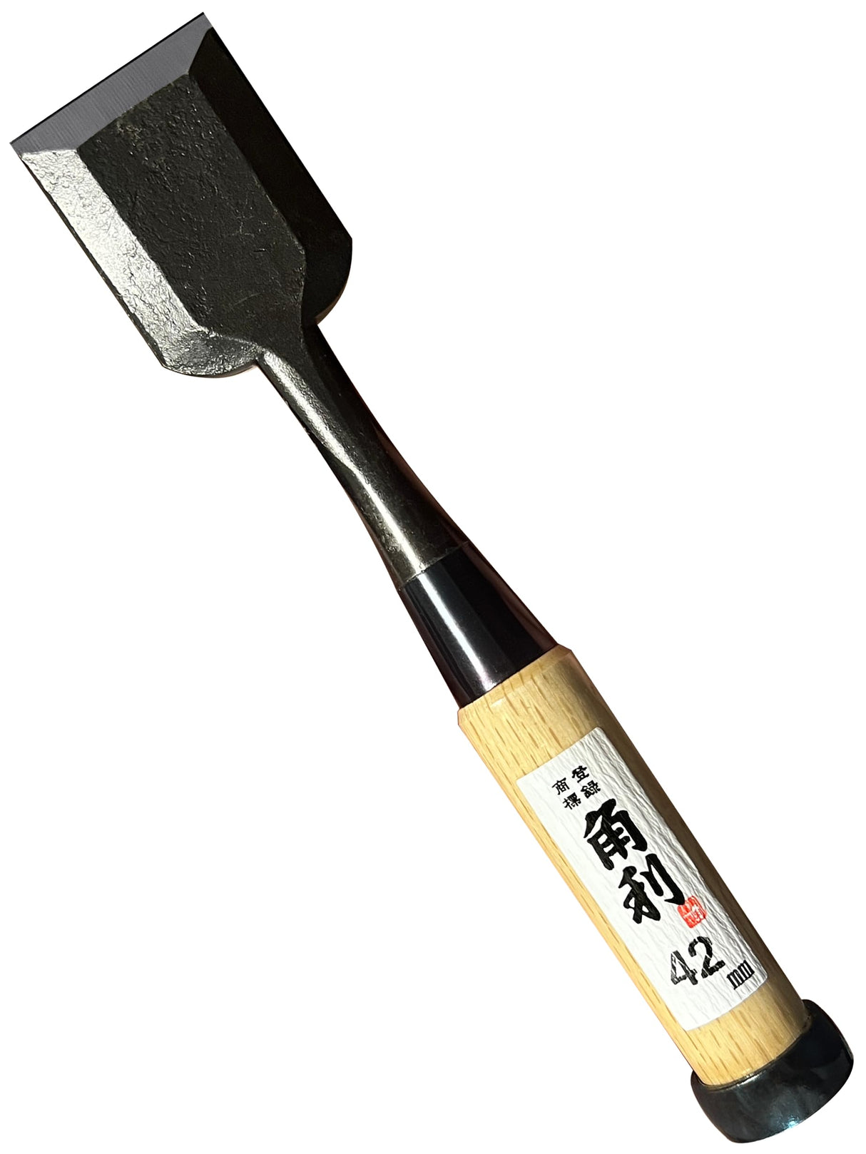 KAKURI Japanese Wood Chisel 42mm (1.65") for Woodworking, Made in JAPAN, Oire Nomi Japanese Woodworking Tool, Sharp Japanese Carbon Steel, White Oak Wood Handle KAKURI