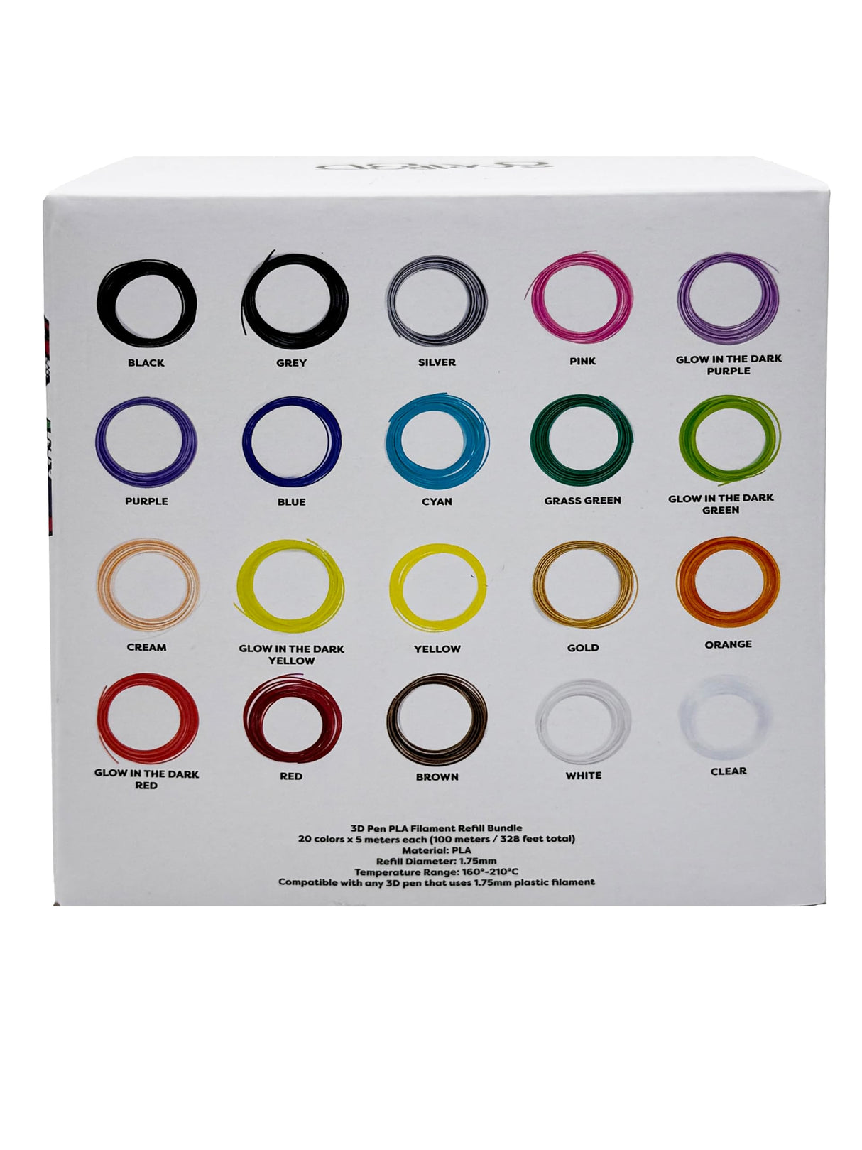 SCRIB3D Pen Filament Refills, 20 Colors, 16 Feet Per Color, 1.75mm PLA, Works with SCRIB3D, PIKA3D, MYNT3D and Most Other 3D Printing pens SCRIB3D