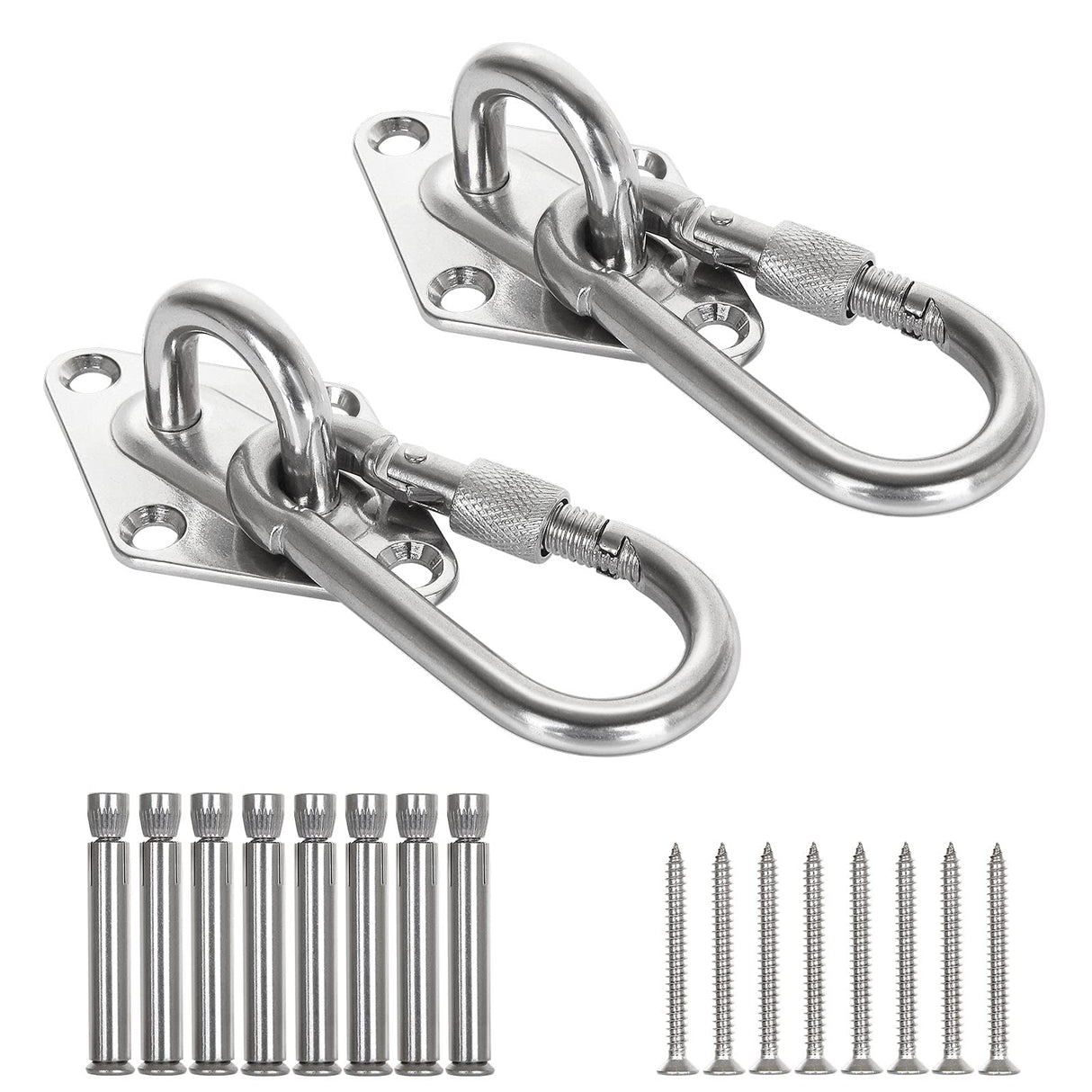 ABuff 1100 lb Heavy Duty Hammock Hanging Kit for Hammock Stands, Yoga & Brazilian Hammocks Hooks, 2-Pack Swing Chair Hammocks Ceiling Fan Sandbag Hook Load-Bearing Hook Shade Net Diamond Fixing Hook ABuff