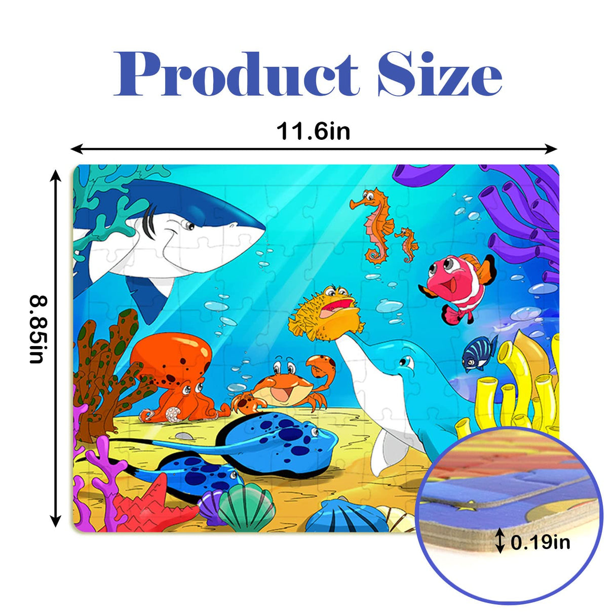 Puzzles for Kids Ages 4-8, 6 Pack Wooden Jigsaw Puzzles 60 Pieces Preschool Educational Learning Toys Set for Boys and Girls Runlycan