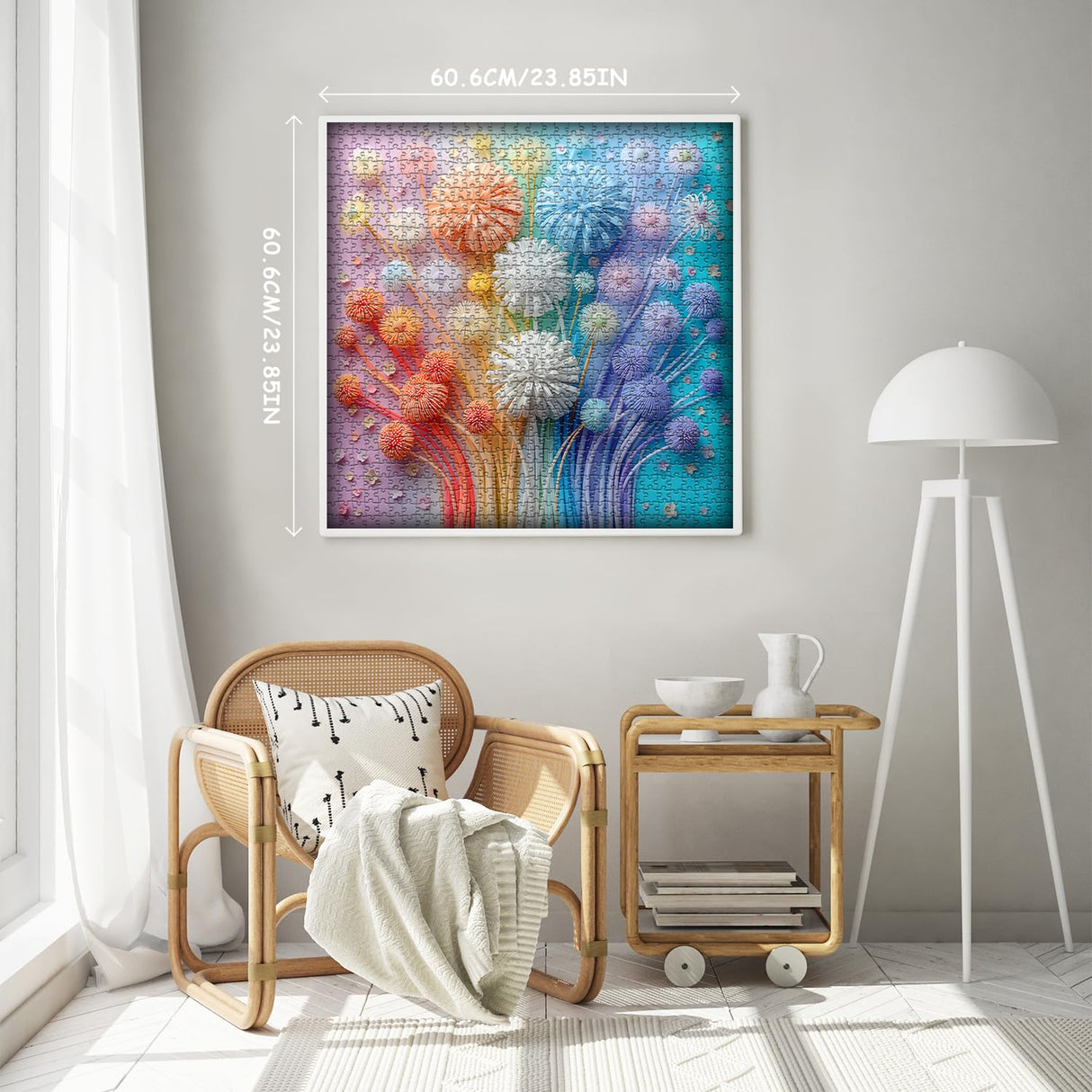 Flower Puzzles for Adults 1000 Pieces, Impossible Floral Puzzles, Colorful Rainbow Gradient Puzzle Hard,Challenging Spring Jigsaw Puzzles 1000 Pieces PICKFORU