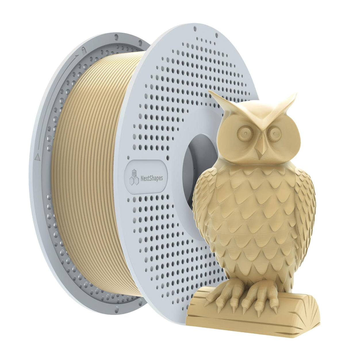 NextShapes Standard PLA 1.75mm with Reusable Spool Set, Detachable & Easy to Use, Neatly Wound & High Speed 3D Printing Filament for Most FDM 3D Printers (Wood, 1000g) NextShapes