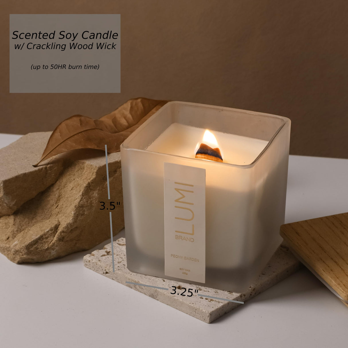 Luxury Aroma Set | Scented Reed Diffuser (200ml), Scented Wood Wick Soy Candle (200g), Aroma Room Spray (50ml), Includes Dried Flowers, 8 Reed Sticks - Home Fragrance Gift Set (Peony Garden) Lumi Brand