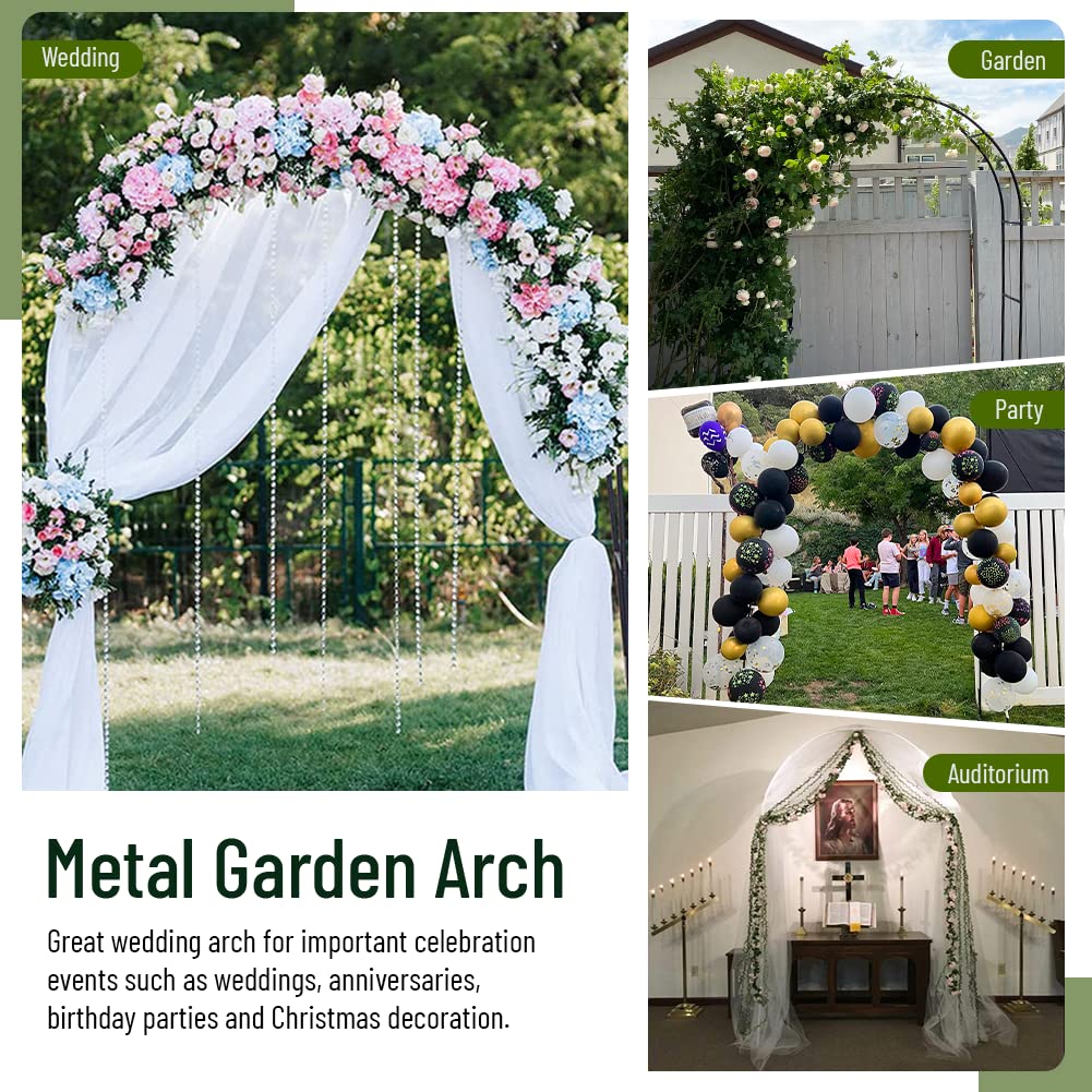 Zhisheng Garden Arbors,7.9Ft Metal Garden Arbors Green Wedding Arch for Climbing Plant Outdoor Wedding Christmas Party Decoration,240CM GZYF