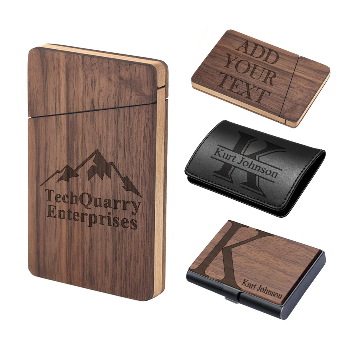 ubmpj Personalized Business Card Holder in Wooden Custom Engraved Business Card Holder for Men and Women - Durable and Multipurpose Business Gift ubmpj