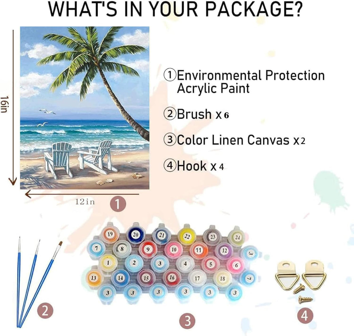 VIGEGU 6 Pack Beach Landscape Paint by Numbers Kit for Adults,Paint by Number DIY Adult Paint by Number Kits Acrylic Oil Painting for Wall Decor 9.5x12in VIGEGU