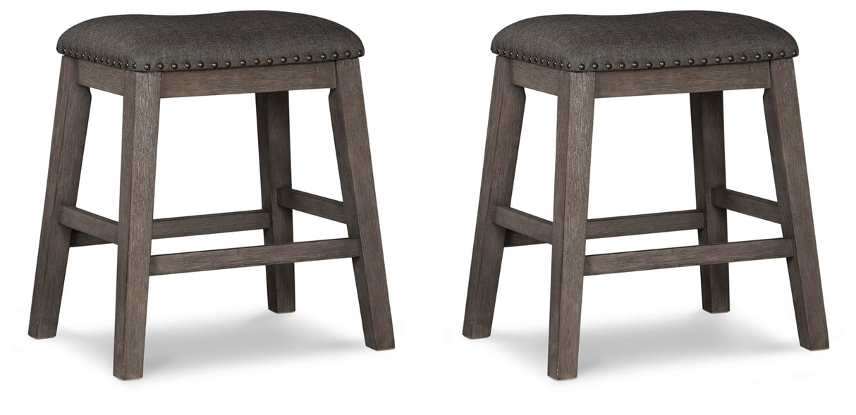 Signature Design by Ashley Caitbrook Rustic 24.4" Counter Height Upholstered Barstool, 2 Count, Gray Signature Design by Ashley
