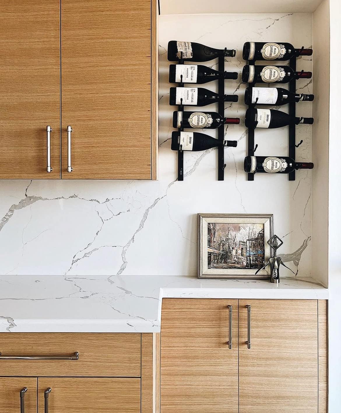 VintageView W Series Wine Rack 2 - Single Depth, Metal Wall Mounted Wine Rack - Modern, Easy Access Wine Storage - Space Saving Wine Rack with 6 Bottle Storage Capacity (Matte Black) VintageView