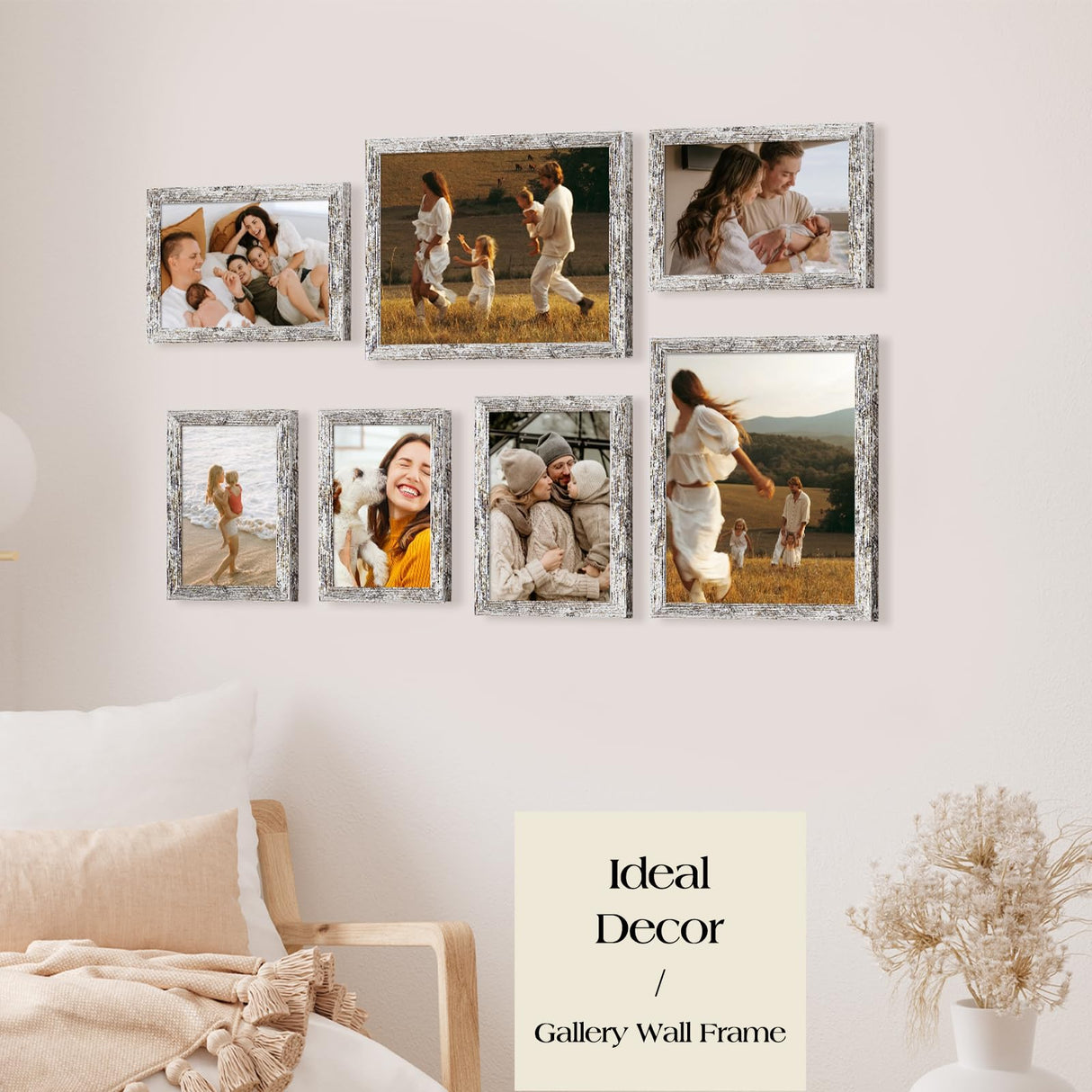 TWING Collage Picture Frames Wall Decor 10 Pack, Gallery Wall Rustic Picture Frame Set for Wall or Tabletop Display, Multi Sizes with Two 8x10, Four 5x7, and Four 4x6 Photo Frames TWING