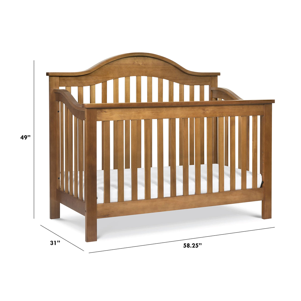 DaVinci Jayden 4-in-1 Convertible Crib in Chestnut, Greenguard Gold Certified DaVinci