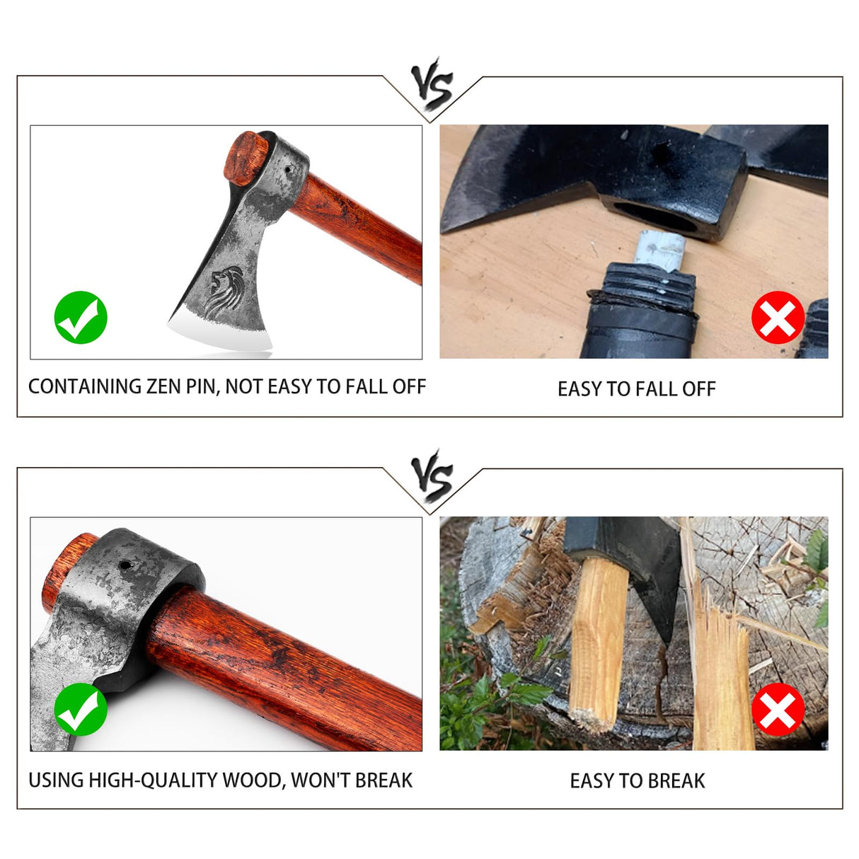 NEDFOSS Vikings Throwing Axes, 2 Pack of 16 Inches Throwing Axe Set with 1065 High Carbon Steel & Wooden Handle. Perfect for Axe Throwing Game, Recreation, Competition & Great Gift for Men NedFoss