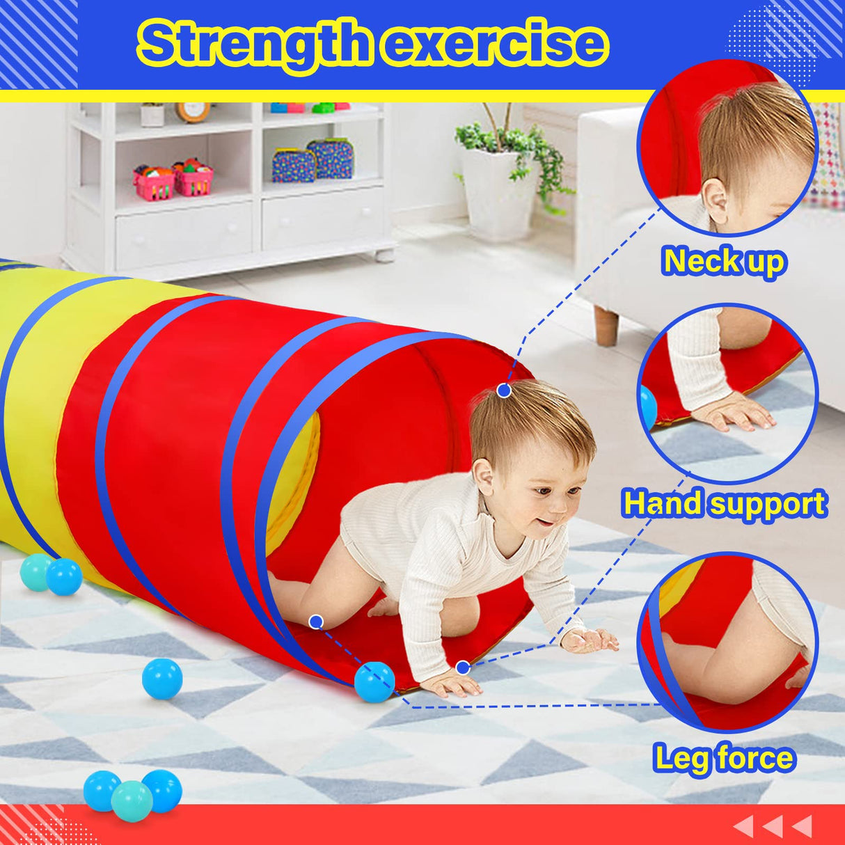 PigPigPen Kids Tunnel for Toddlers,Pop Up Play Tunnel Tent for Babies or Dogs, Indoor & Outdoor Toys for Kids Backyard Playset (Classic 2 Pack Tunnels) PigPigPen