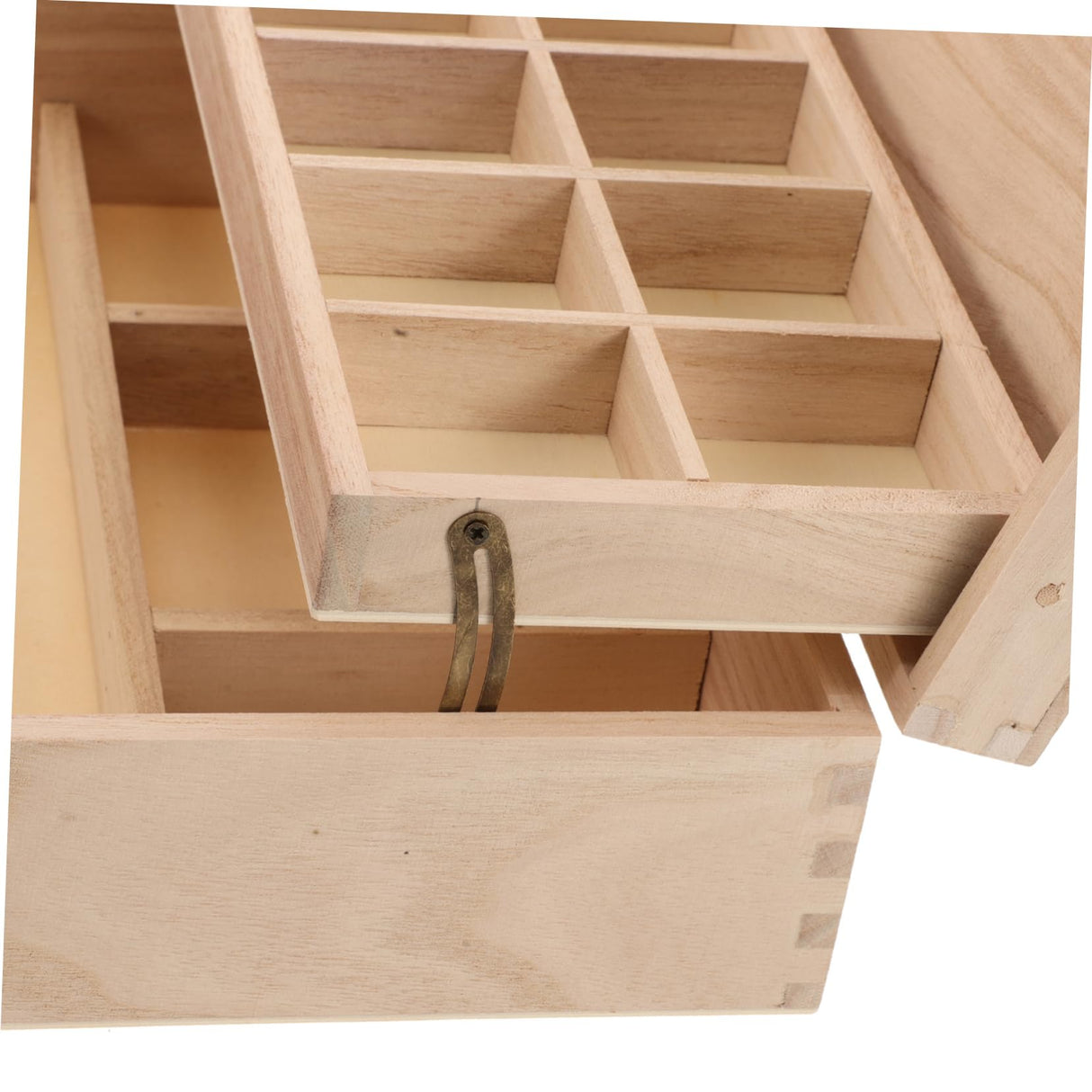 LALADEFIEE Unfinished Jewelry Box DIY Wooden Trinket Box Wood Storage Box Keepsake Jewelry Box with Locking Clasps for Rings Earrings Necklaces Watches Bracelets LALADEFIEE