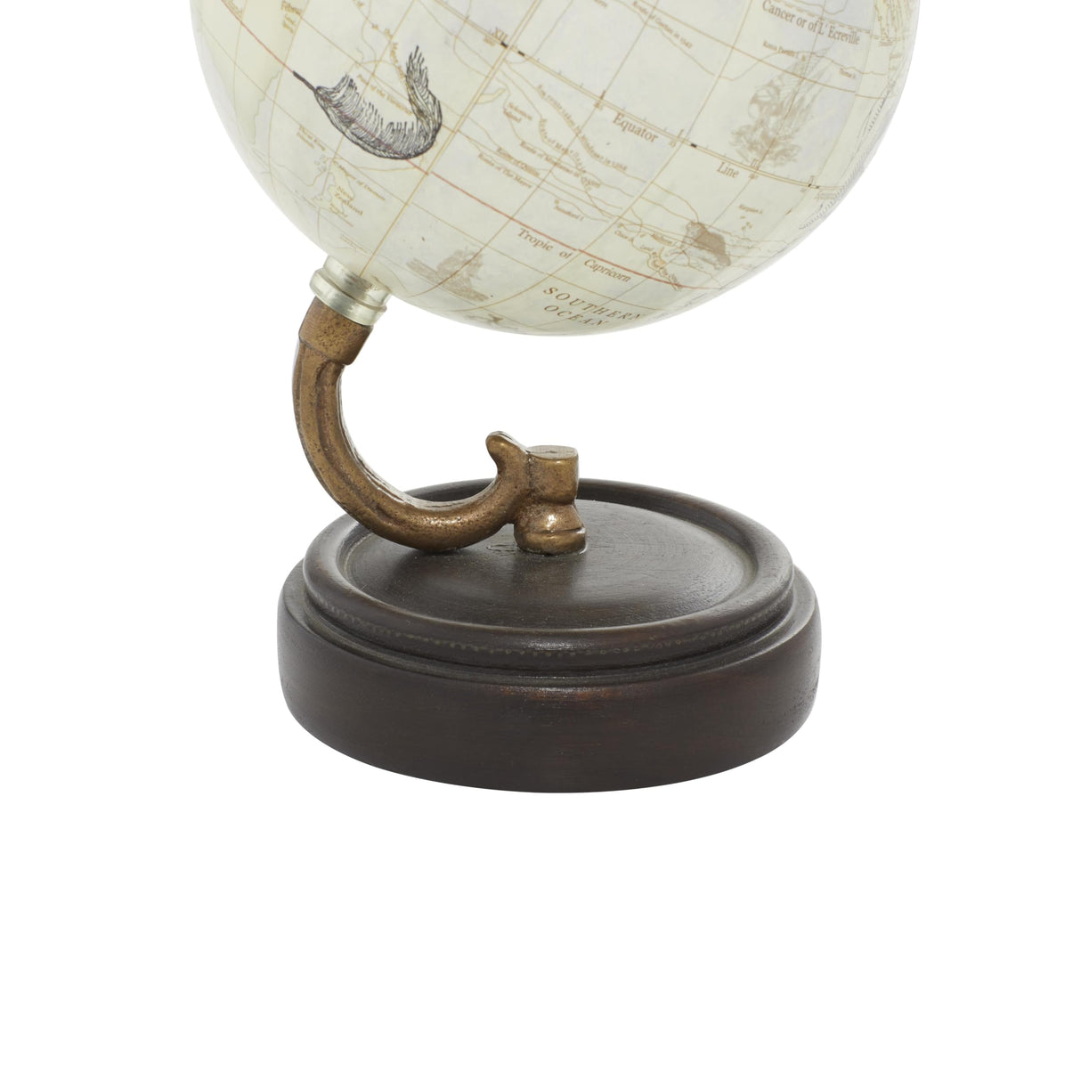 Deco 79 Wood Globe, 5" x 5" x 8", Yellow Deco 79