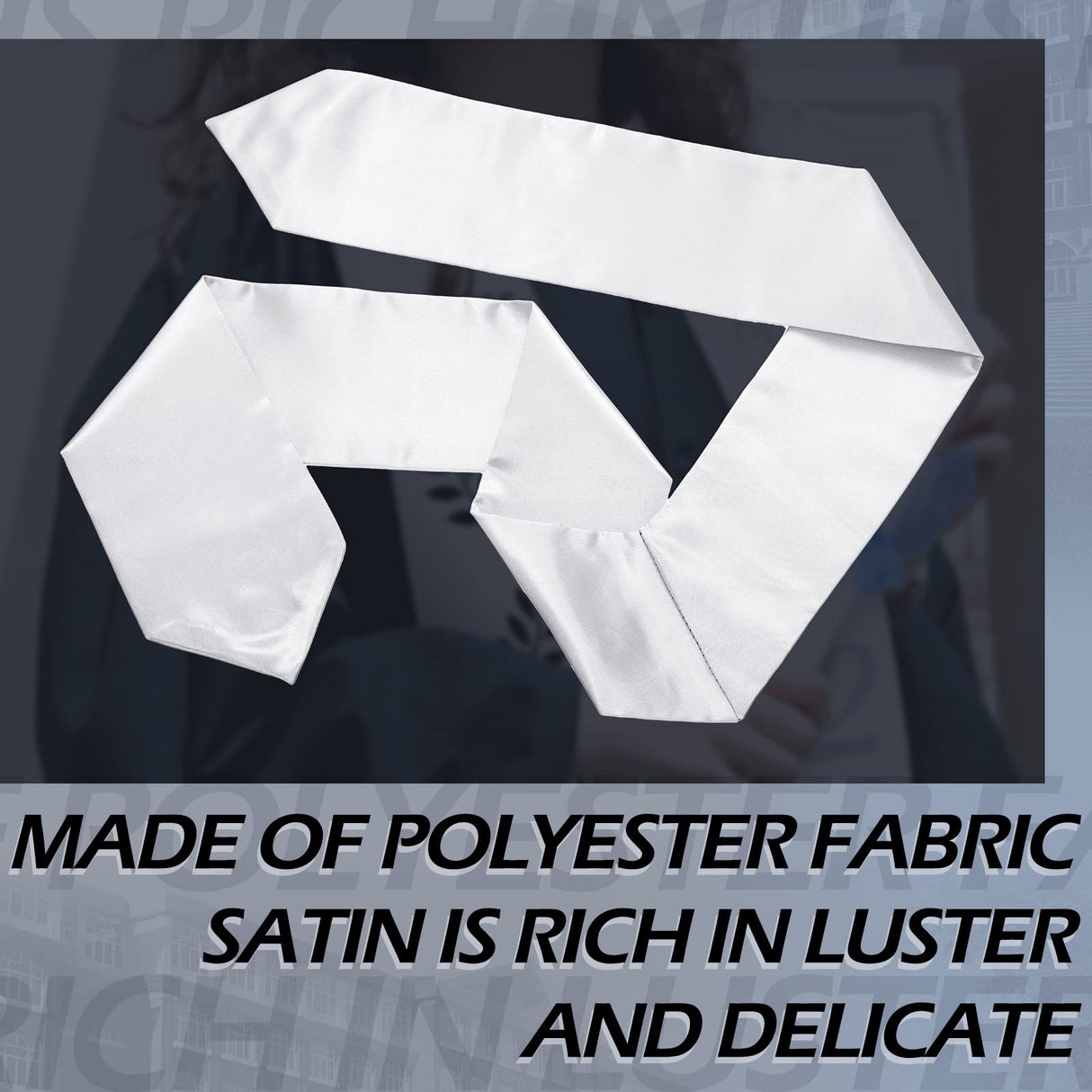 Geyoga 24 Pieces Unisex Graduation Stole Plain Graduation Sash Honor Stole for Graduation Students, 70 Inches (White) Geyoga