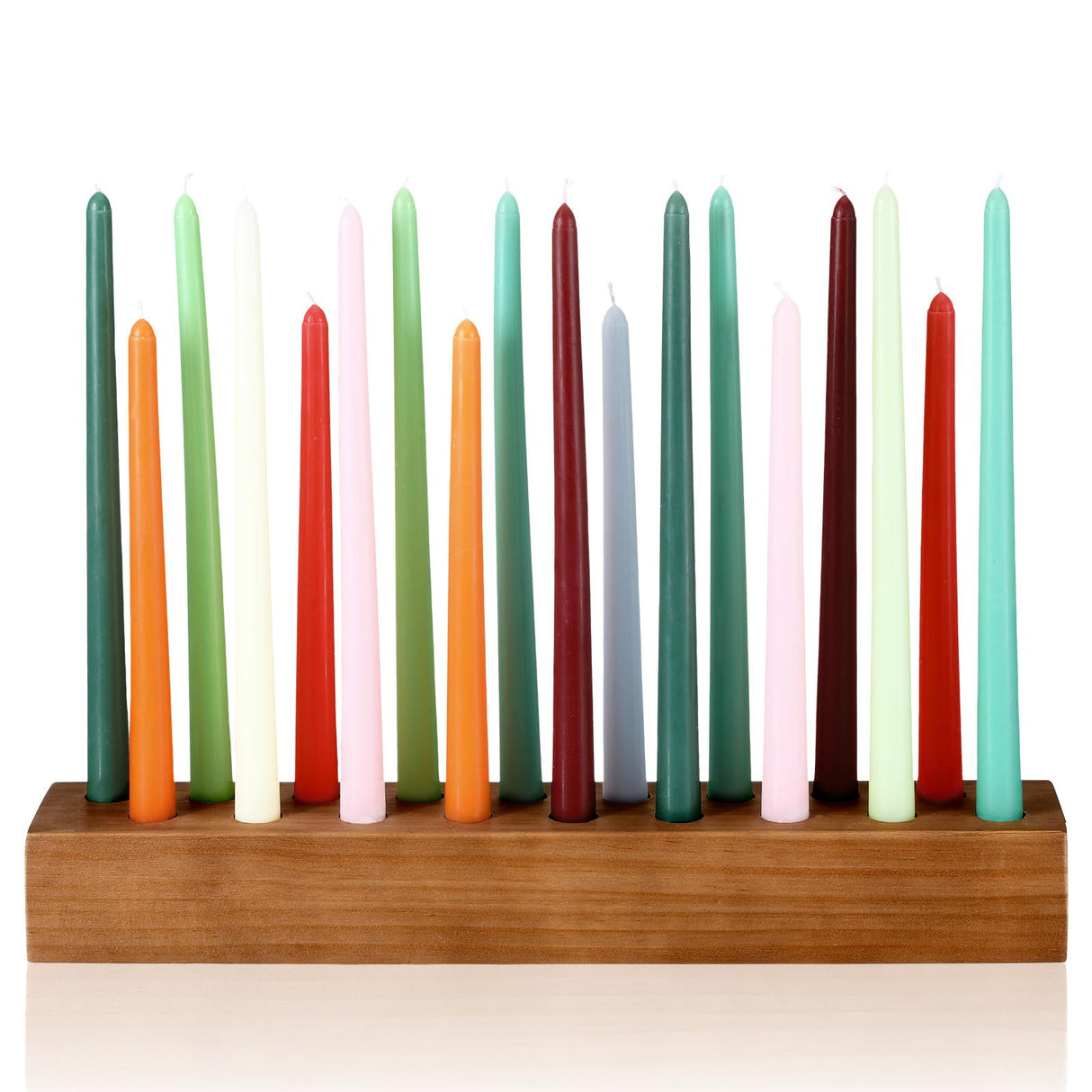 Mumufy Wood Taper Candle Holders for Table Centerpiece Giant Wooden Birthday Party Candlestick Farmhouse Candle Holders Decorations for Wedding Anniversary Desktop, 18in (Dark Brown) Mumufy