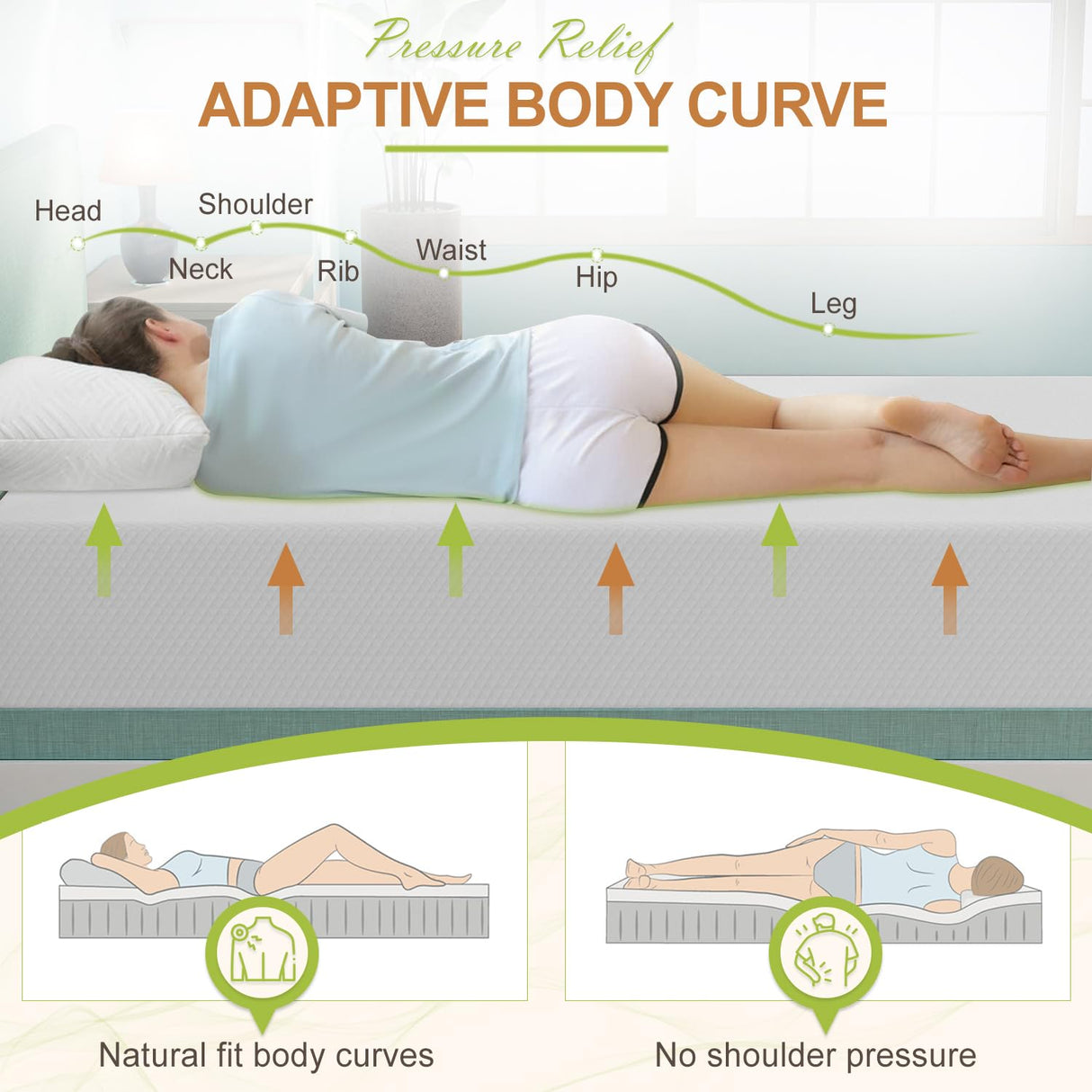 12 Inch Twin Mattress, Gel Memory Foam Twin Size Mattress, Pressure Relieving, Cooling Gel Foam, Twin Mattress in a Box, Certipur-Us Certified, Bed-in-a-Box, Twin, 75"L x 39"W x 12"Th, White NChanmar