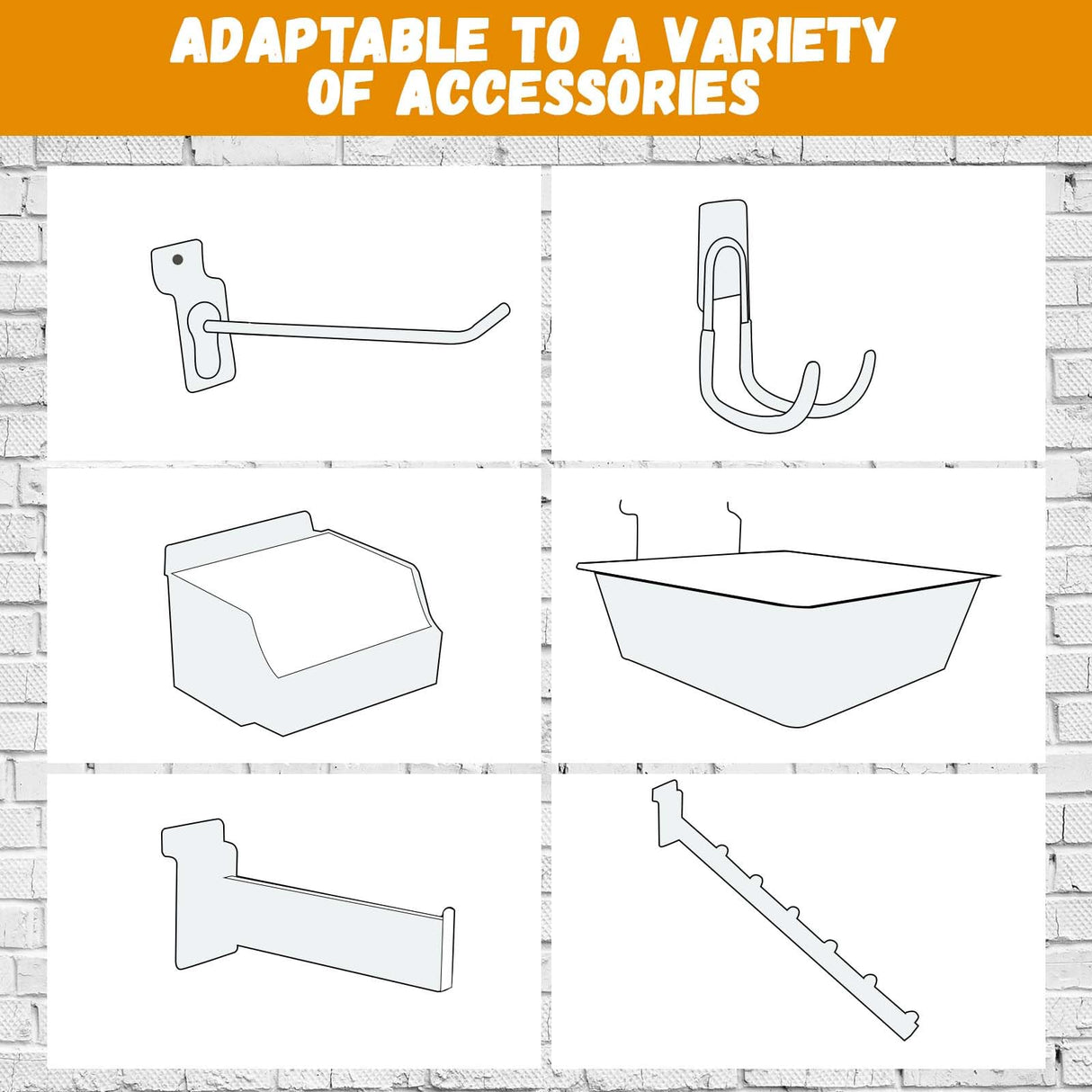 Landical PVC Slat Wall Panels 4 x 8 ft, 8 Panels, Organizer Storage System Slatwall for Wall Tool Organization Peg Board Storage Rack, Black Landical