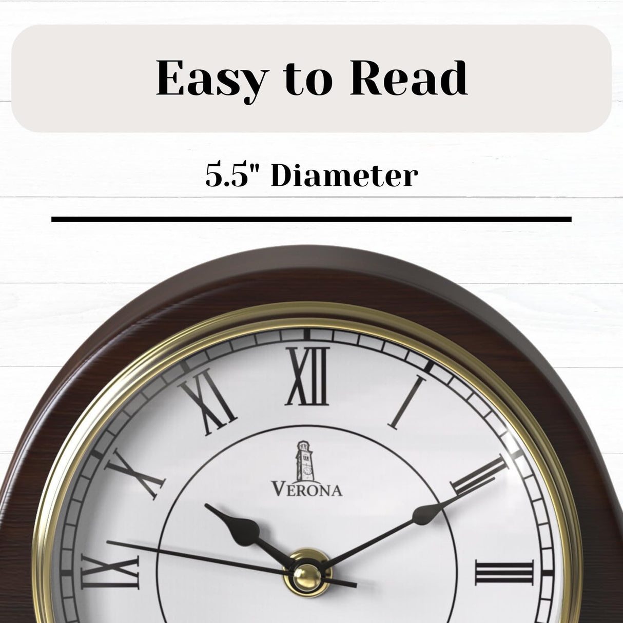 Mantel Clock Battery Operated - Wooden Mantle Clock - 15x7.5 - Silent, Made of Real Wood & Easy to Read - for Living Room Decor Above Fireplace Mantel, Office, Shelf, Table & Home Décor Gift Lovely Home Essentials